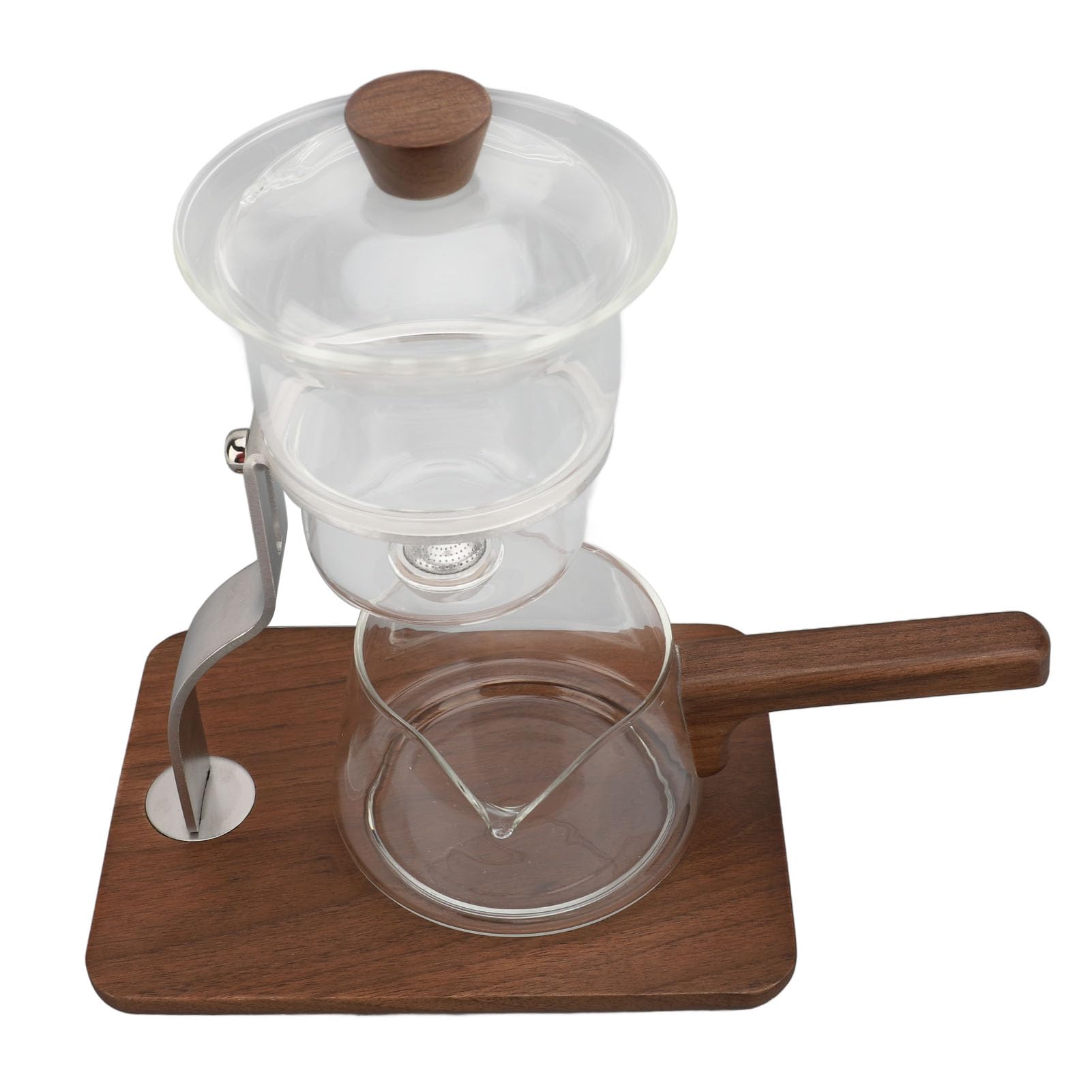 Glas-Teekanne mit Großem Fassungsvermögen, Handgefertigtes Schnellbrüh-Teekannen-Set für Büropausen, Glas-Teeservice aus Edelstahl, 350 Ml
