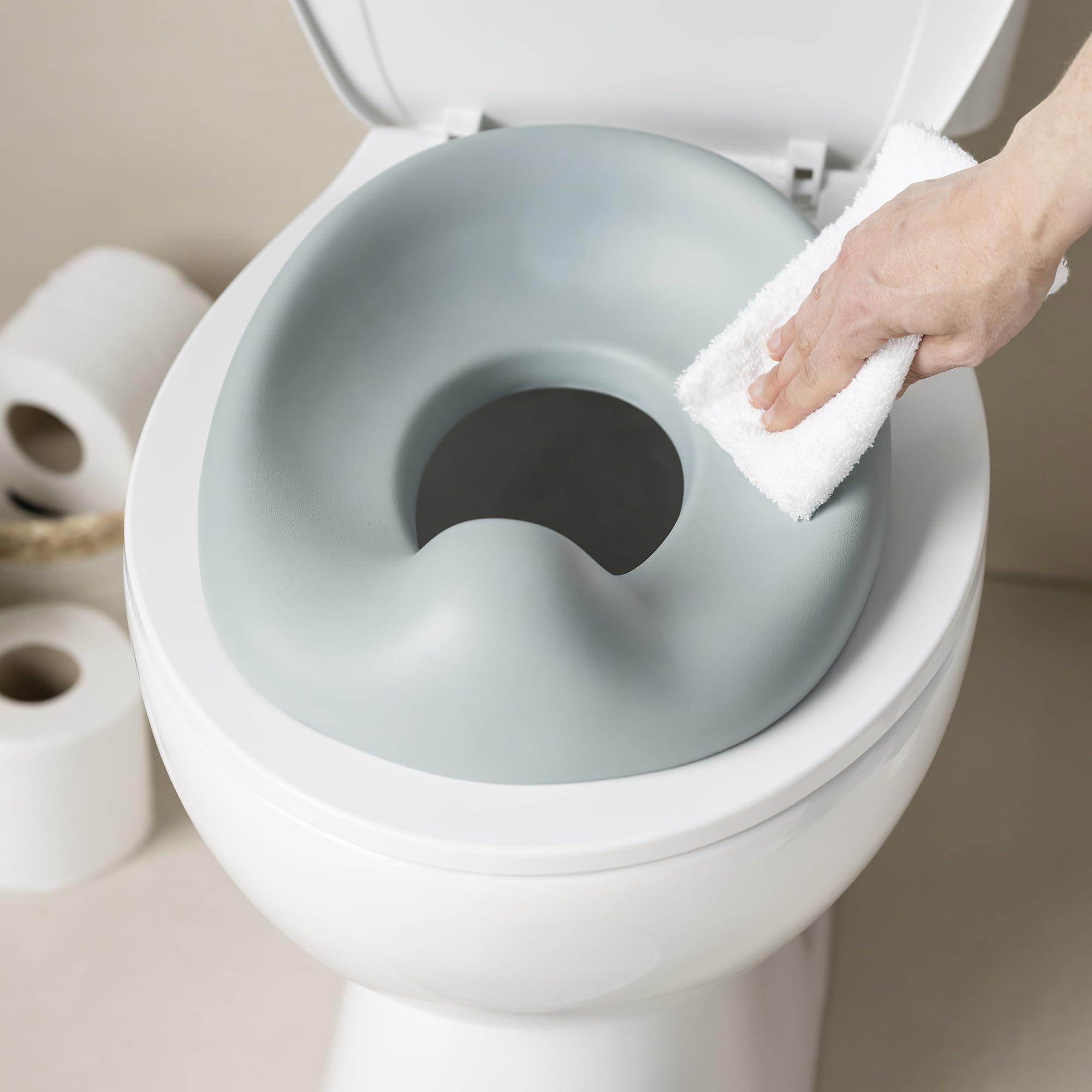 Nattou Pot 3en1 pour bébé, Pot + Tabouret + Siège de toilette pour enfants, Apprentissage facile de la propreté, Env. 34 cm, De 18 mois à 4 ans env., Care, ABS/EVA, Bleu