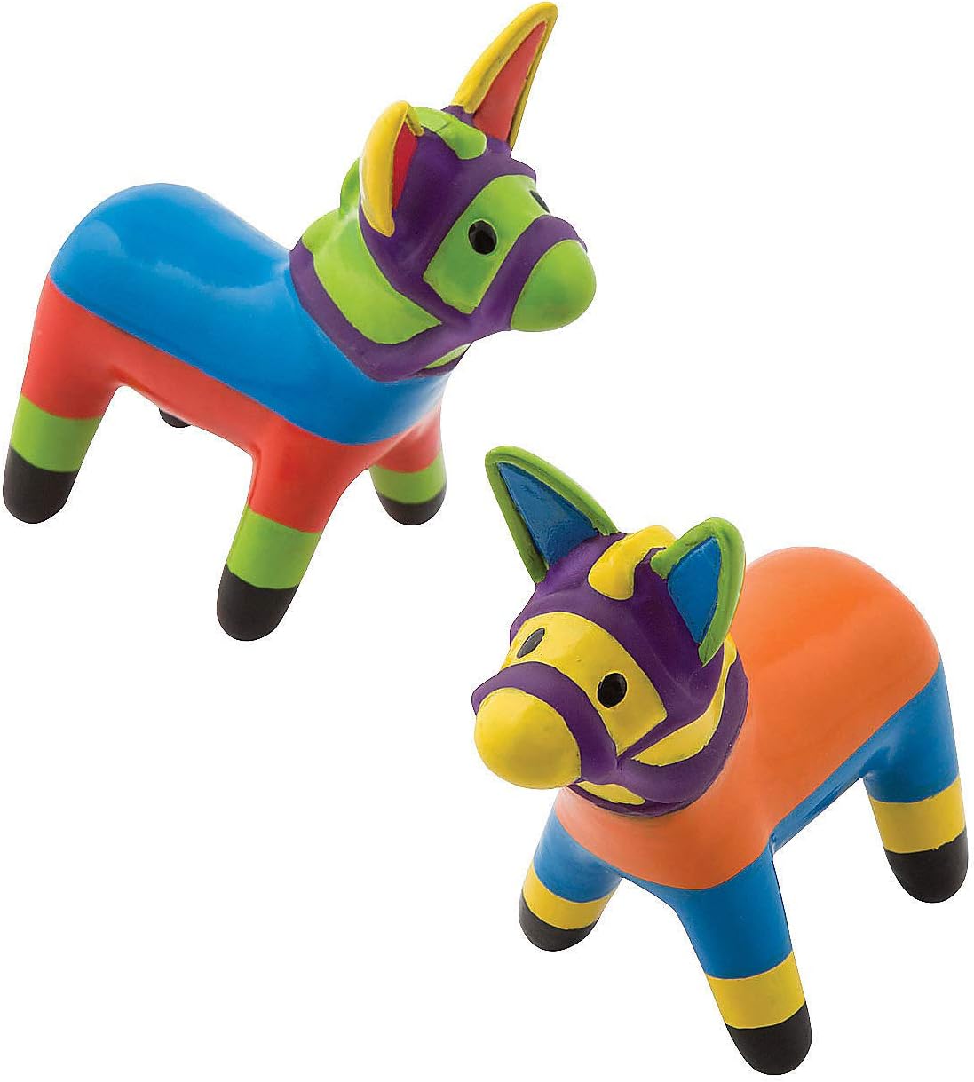 Fun Express Vinyl Fiesta Donkey Party Decorations 12 Pack - Mexican Theme Party Favors for Cinco de Mayo Celebrations | Colorful Burro Centerpieces for Tables, Fiesta Decor & Mexican Gifts