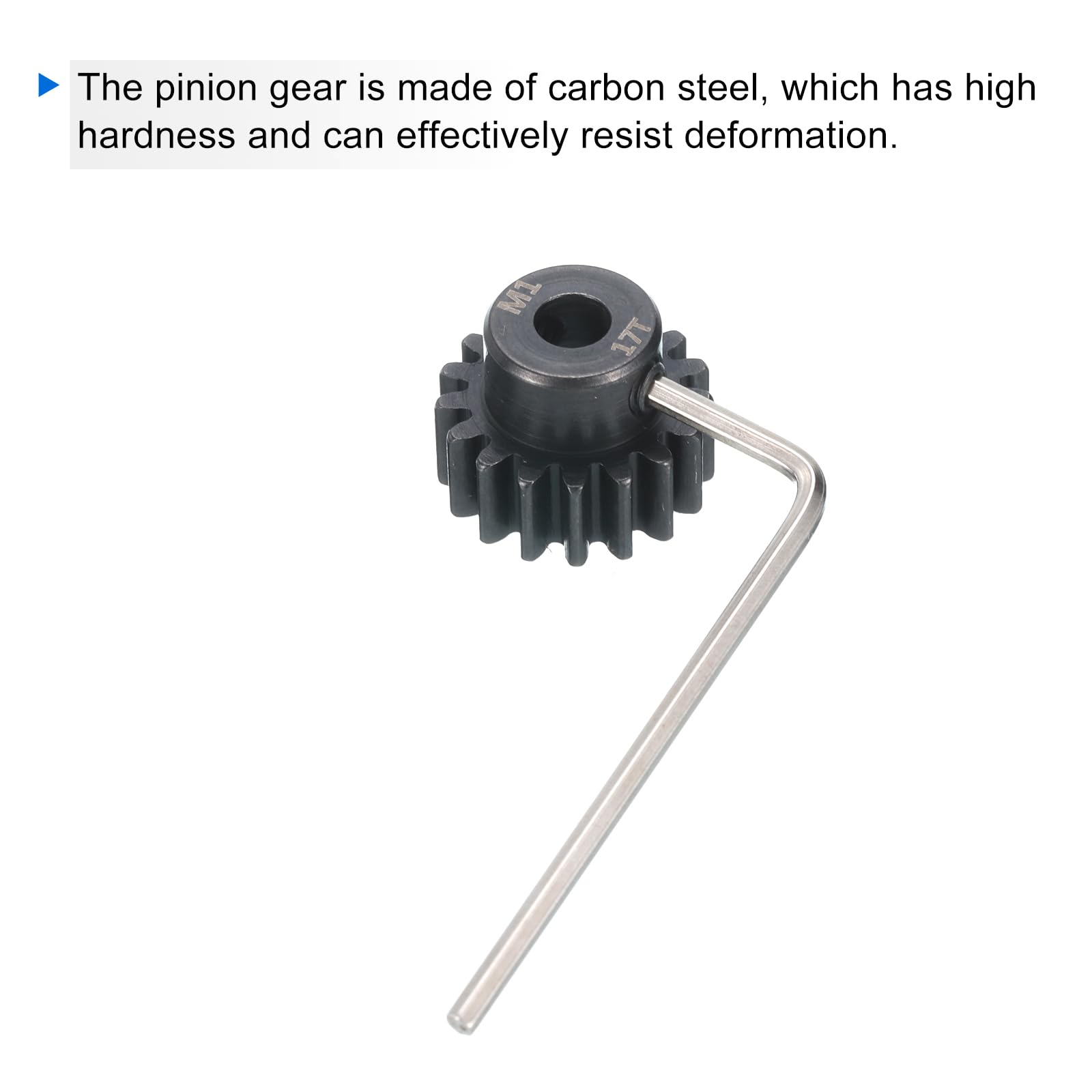QUARKZMAN 5pcs RC M1 Moteur Pignon Engrenage 5mm Arbre 15T 16T/17T/18T/19T | Durci Pignon Engrenages Carbone Acier, pour 1 8 RC Modèle Voiture Bateau Drone