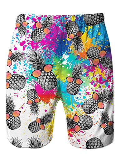 Loveternal Casual Mens Swim Trunks Quick Dry Printed Beach Shorts Summer Boardshorts with Mesh Lining - Image 3