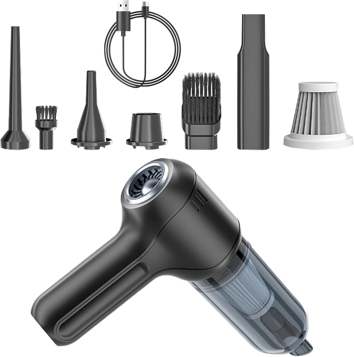 High Efficiency Car Vacuum Cleans with Various Nozzles Multifunction Handheld Vacuum for Comprehensive Interior Detailing