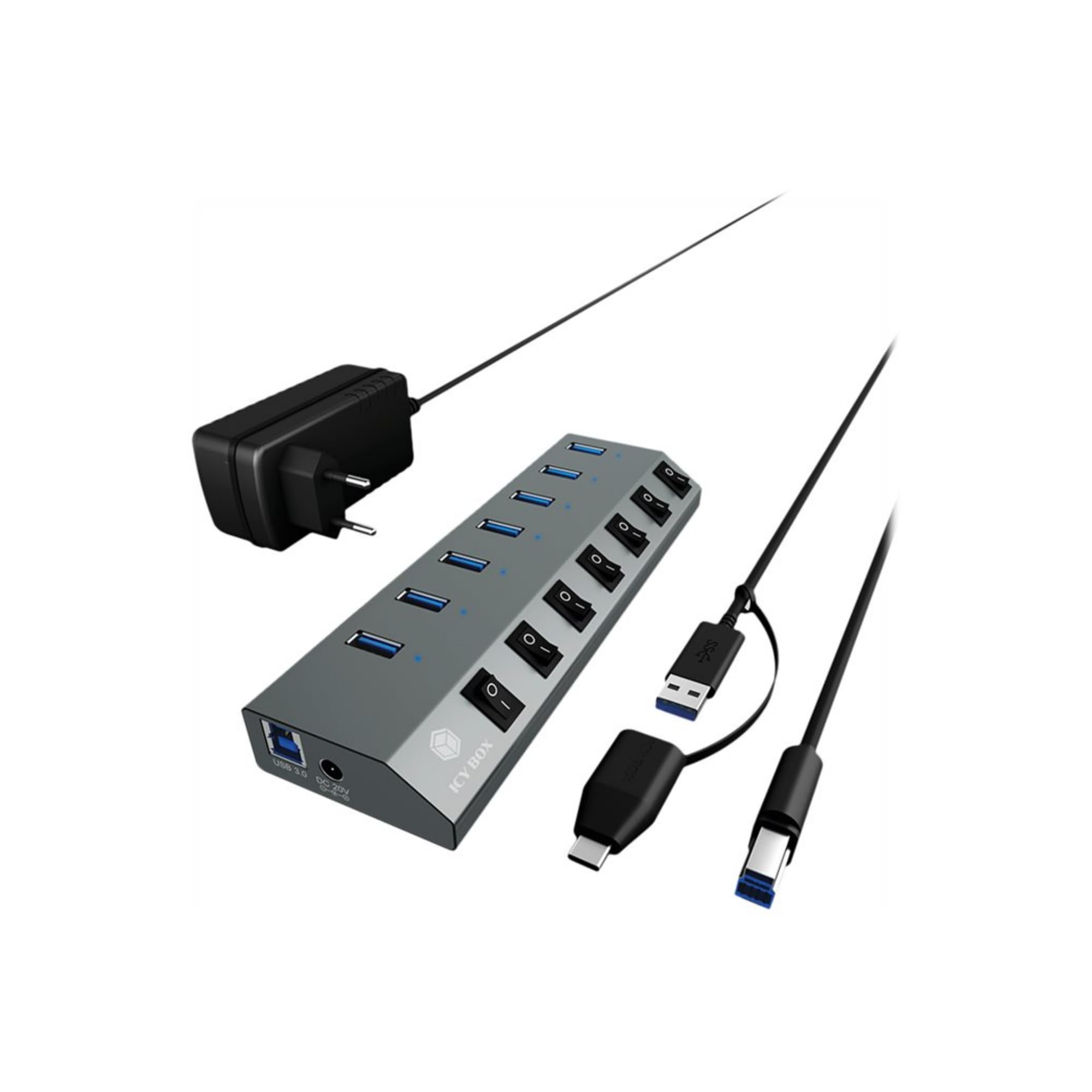 ICY BOX IB-HUB1701-C3 7-Port USB 3.0 Type-A Hub