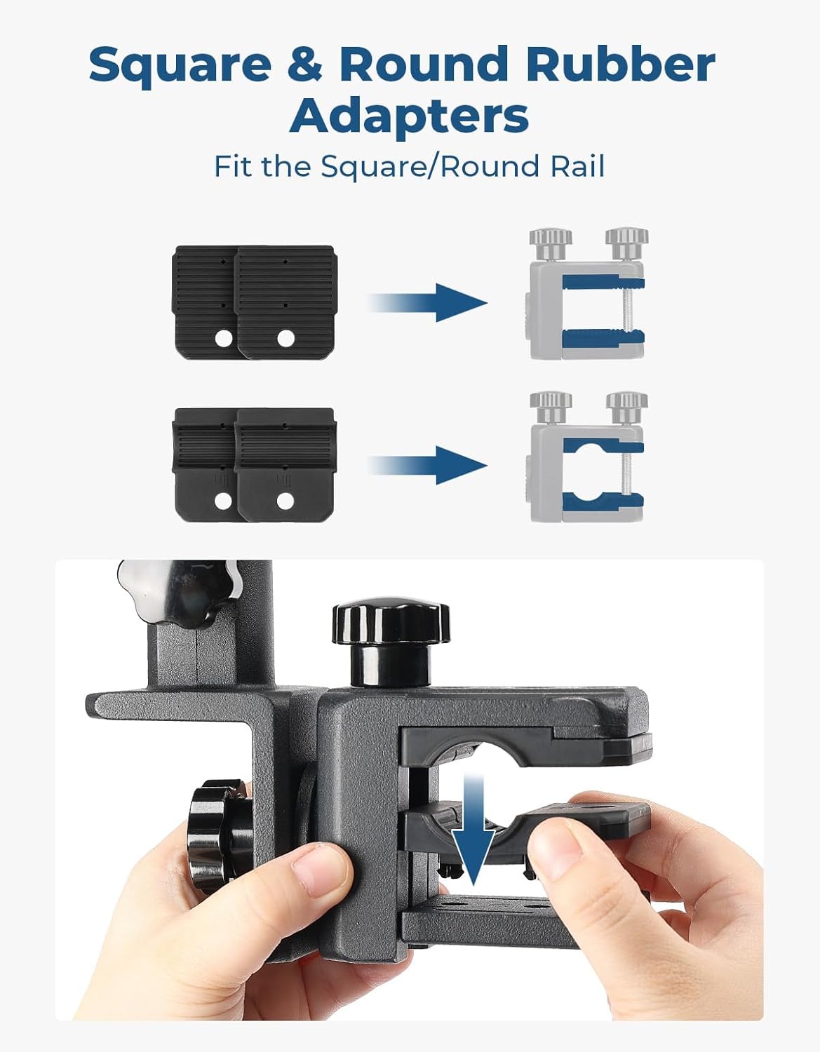 KEMIMOTO Golf Cart Flag Pole Kit, 360° Adjustable Golf Cart Flag Holder, Universal Fit for Golf Cart/Golf Push Cart/Boat, 2.5ft Flag Pole with USA Flag (12"×18"), for 0.8''-1.35'' Round/Square Rails