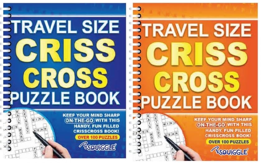 BG Wiro Travel Size Wordsearch Sudoku Code Breaks Criss Cross Crossword A5 Puzzle Books Choose Your Set of 2 (CRISS CROSS)