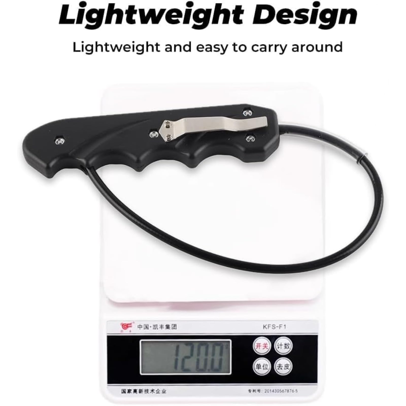DEWIN Látigo portátil, látigo de autodefensa de 16,7 pulgadas, látigo de motocicleta, ligero, multiusos, negro con mango de ABS y cuerda de acero inoxidable para combate, seguridad del coche personal