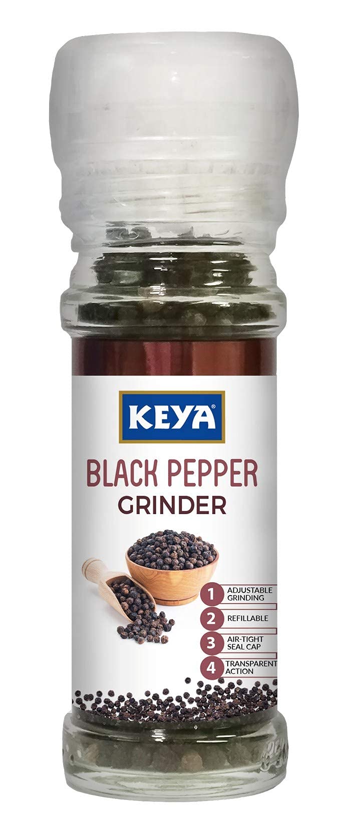 Keya Black Pepper Grinder Bottle, 50g (B00UMSEMWW) Amazon Price History, Amazon Price Tracker