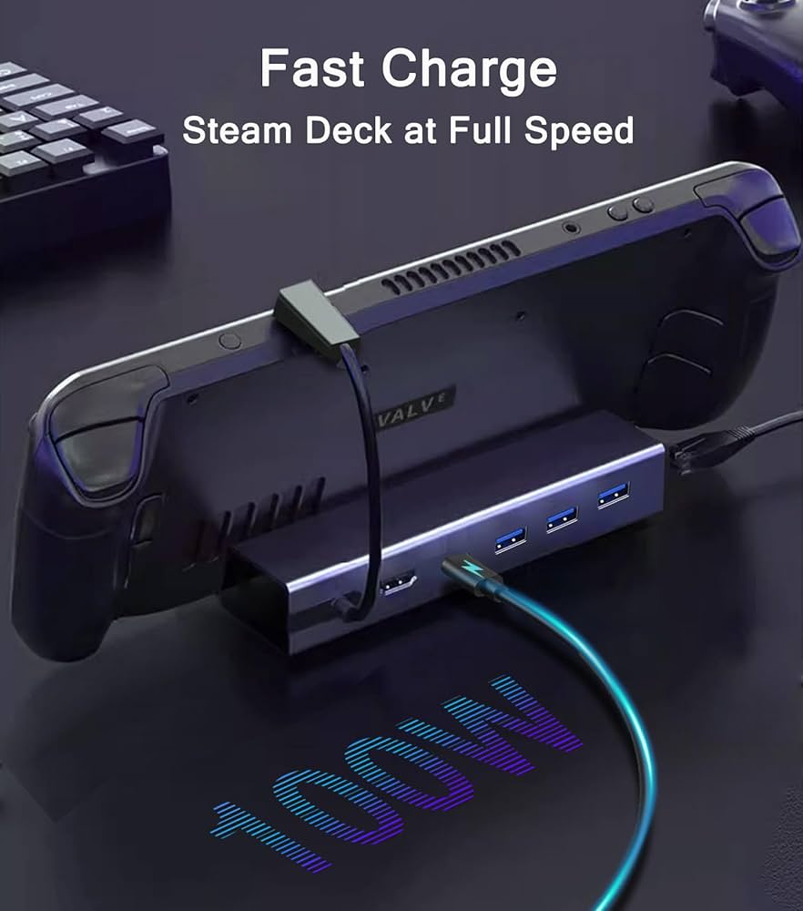その他 Steam Deck 1TB OLED docking Station Steam Deck Docking Station with Fan 11-in-1 HDMI 2.0