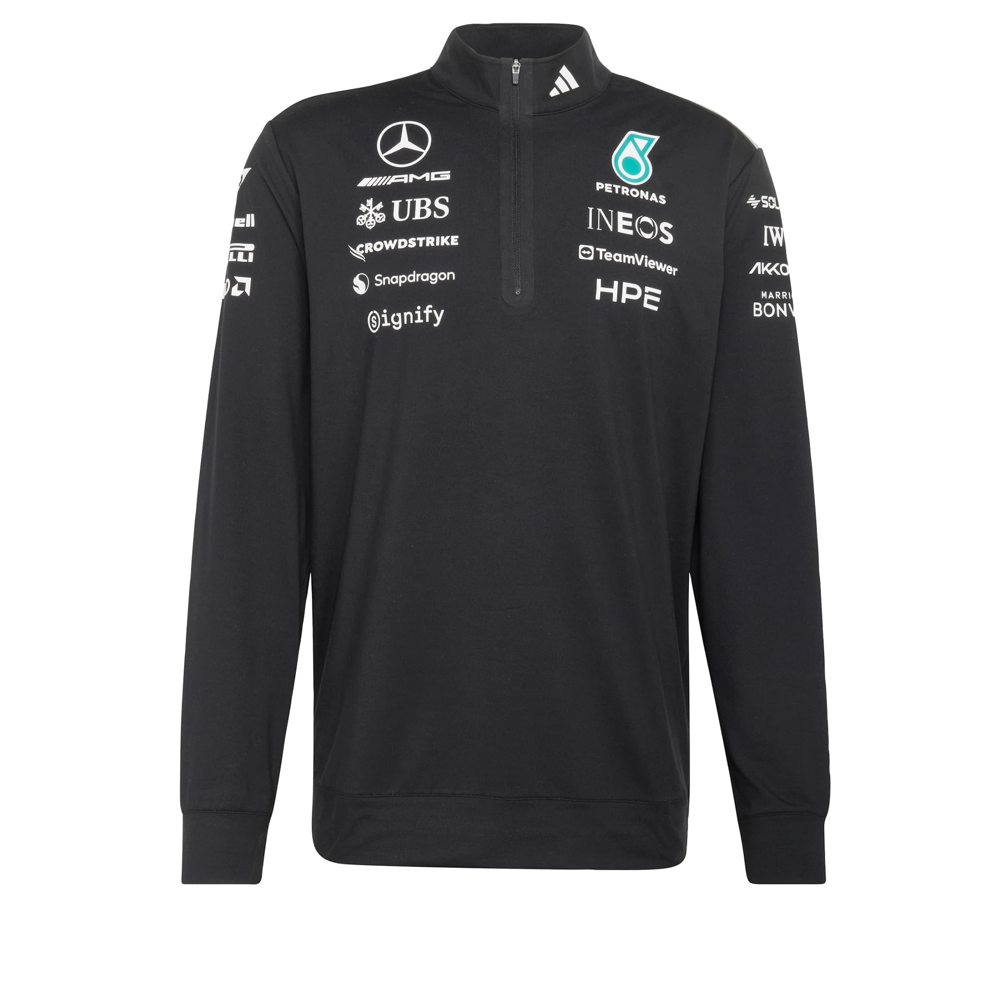 adidas Men's Mercedes - Amg Petronas Formula 1 Team Engineers Quarter Zip Sweatshirt, black, L