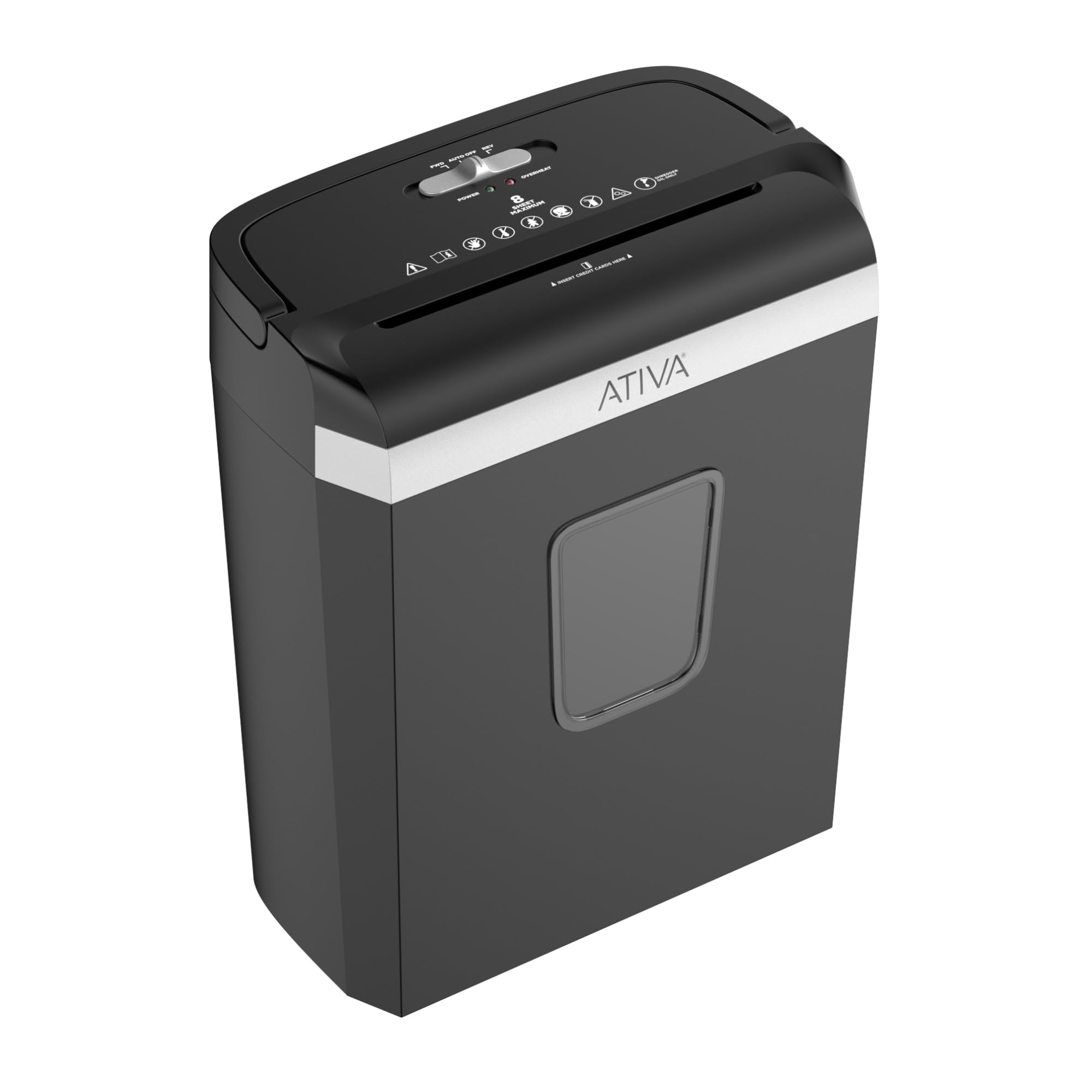 Ativa® 8-Sheet Cross-Cut Shredder, A08CC23