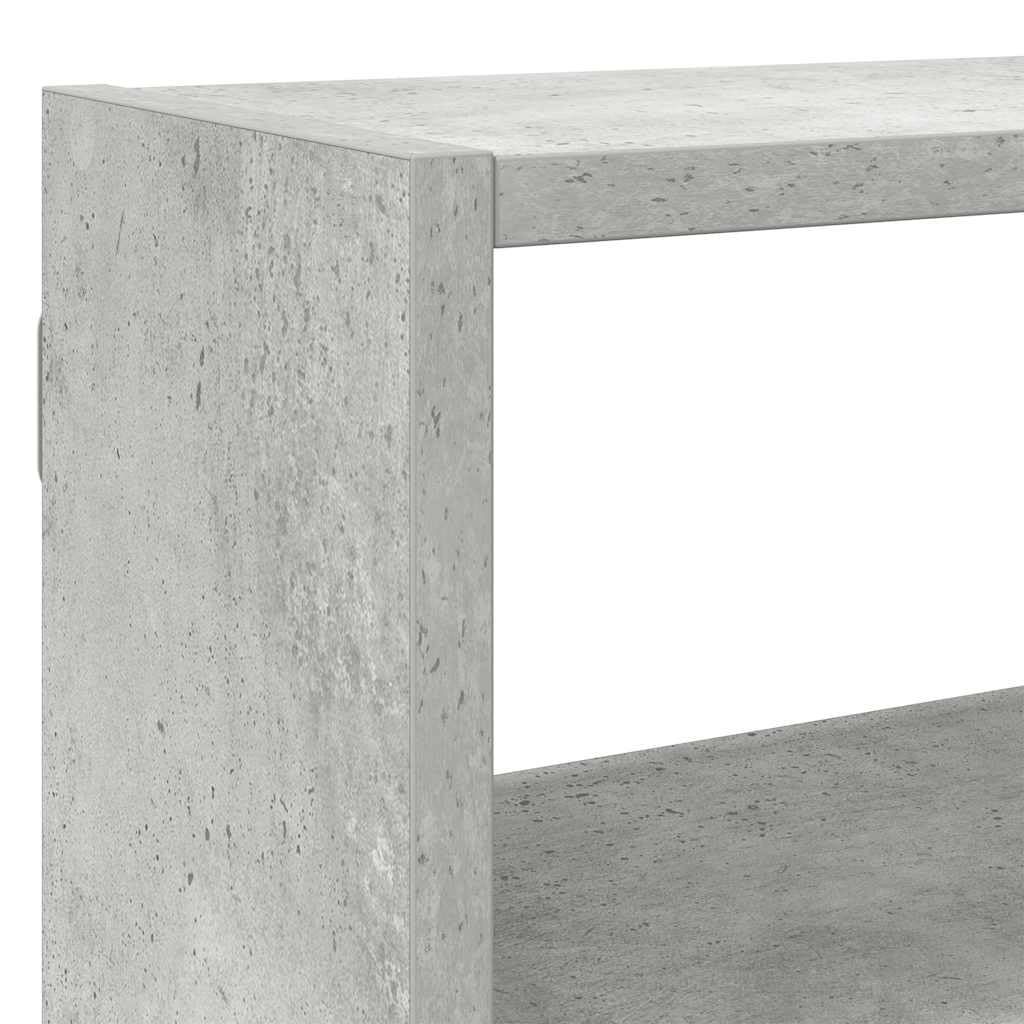 Wandregal 7 Fächer Betongrau Holzwerkstoff 100 x 18 x 100 cm Schwebendes Regal mit Modernem Design Robust und Langlebig für Wohnzimmer Schlafzimmer und Badezimmer