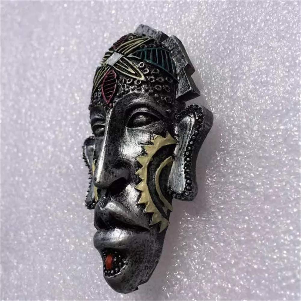Magnete del Frigorifero Maschera indigena Argento Bali Indonesia 3D Resina Handmade Craft Tourist City City Souvenir Collection Lettera Frigorifero Sticker