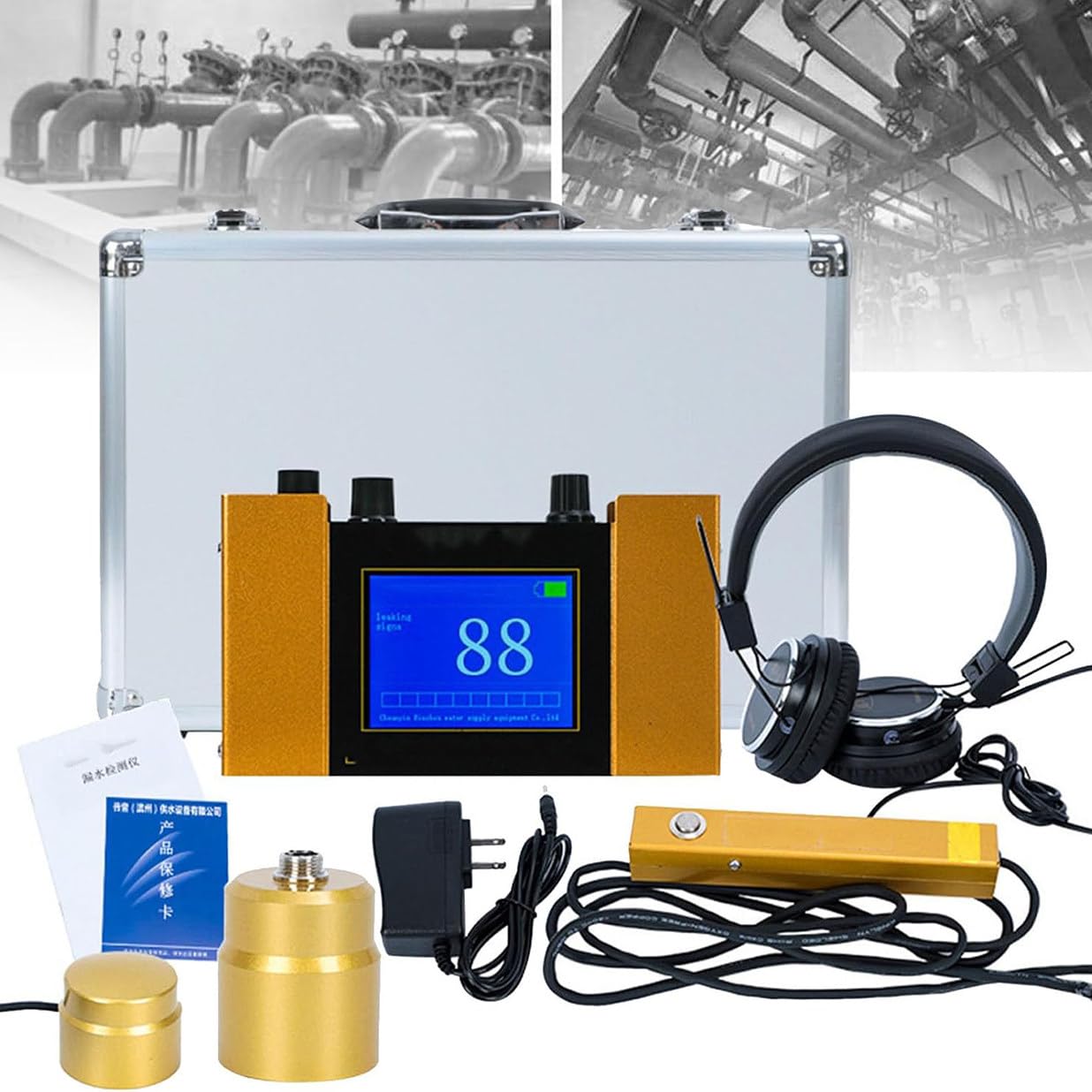 Detector de fugas de agua, sensor geófono eléctrico profesional para obras de construcción, sensor de fugas de tubería oculta subterráneo para una detección precisa