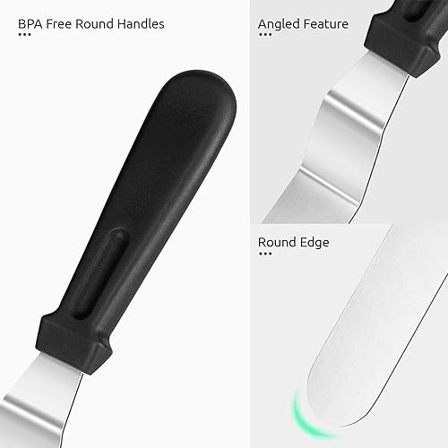 Vista 6 de Set de espátulas U-Taste de glaseado con ángulo inclinado Negro