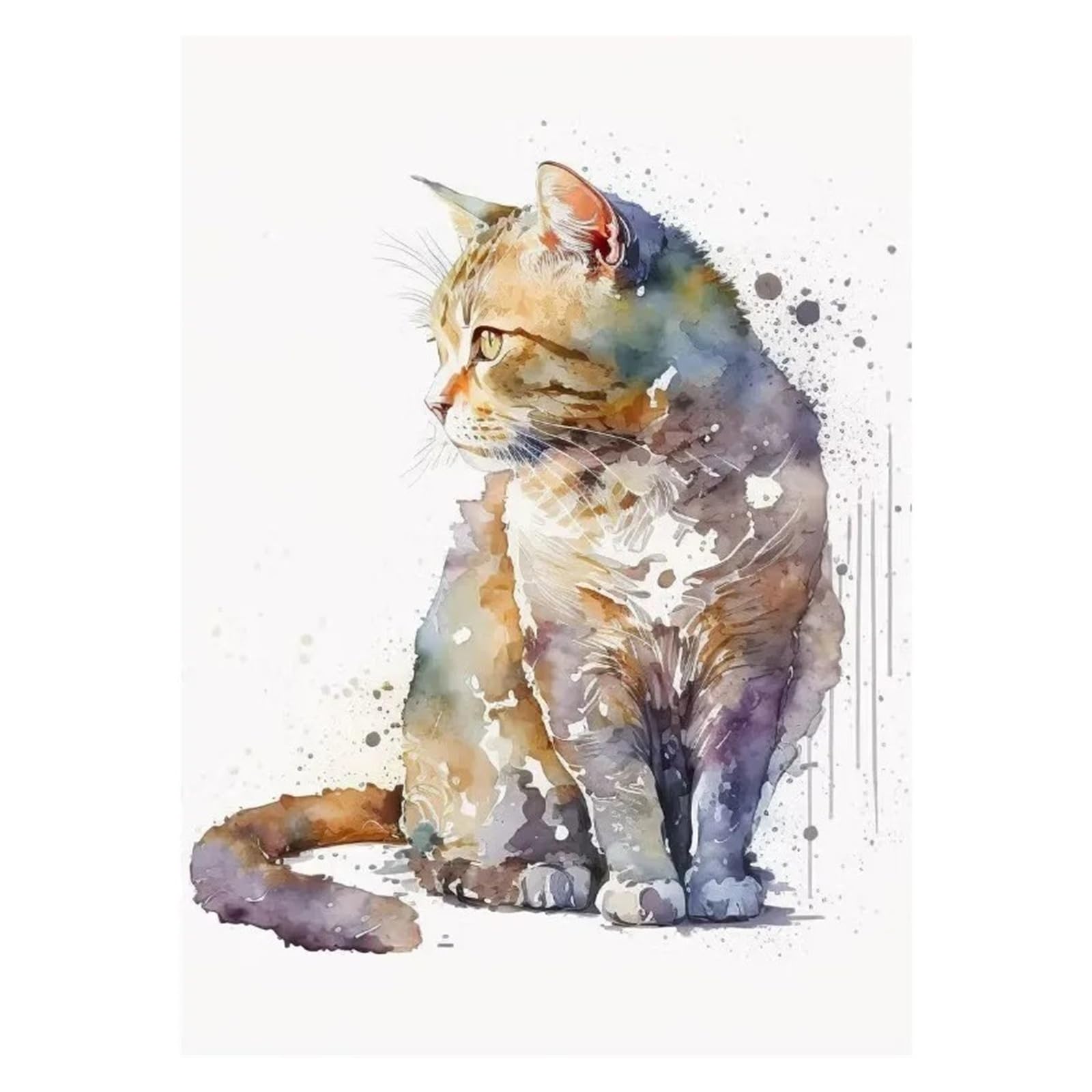 Xenite A Wall Rt Canvas Prints Canvas Painting Watercolor Flower Nd Baby Cat Cute Portrait Print Poster Modern Bstract Dorable Nimal Wall Rt Home Decor(,40X50cm)