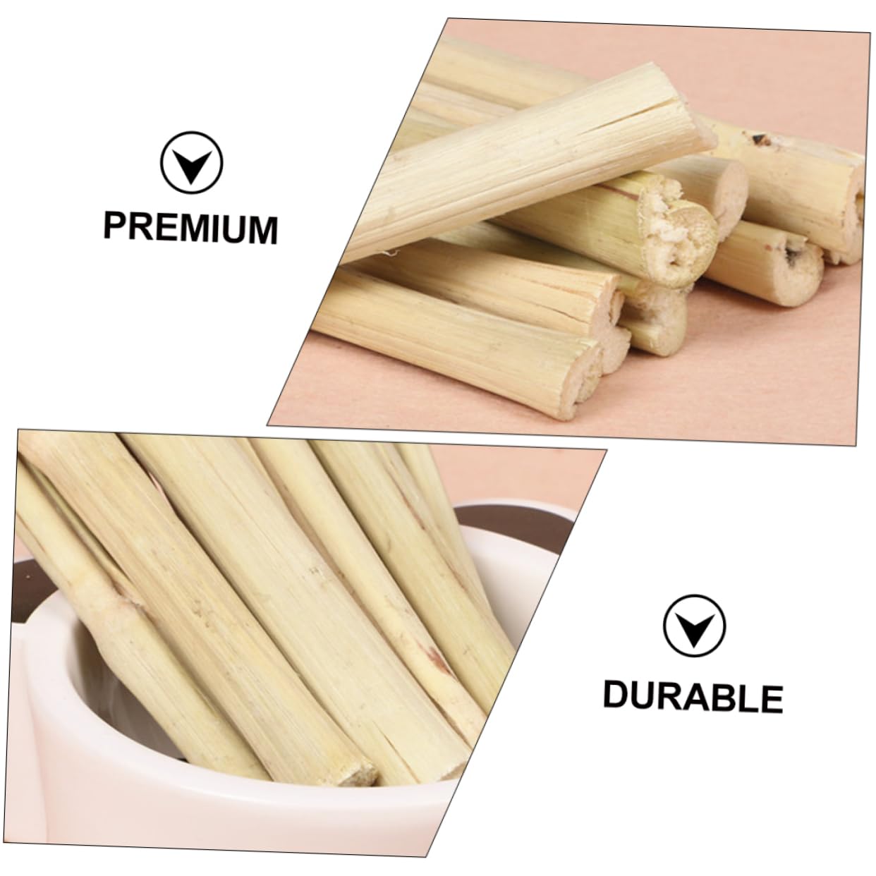 Toddmomy Natürliches Kauspielzeug für Kleintiere aus Beige Bambus Verschleißfest und Unterstützt Gesundes Zahnwachstum für Hamster und Meerschweinchen zur Zahnpflege
