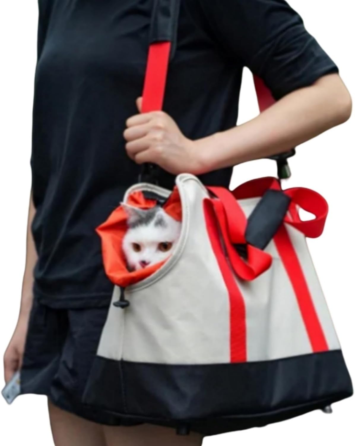 Small Dog Cat Carrier Tote Bag, Soft Sided Pet Carrier Purse for Puppy Kitten, Portable Crossbody Pet Tote with Safety Leash for Travel Shopping Walking