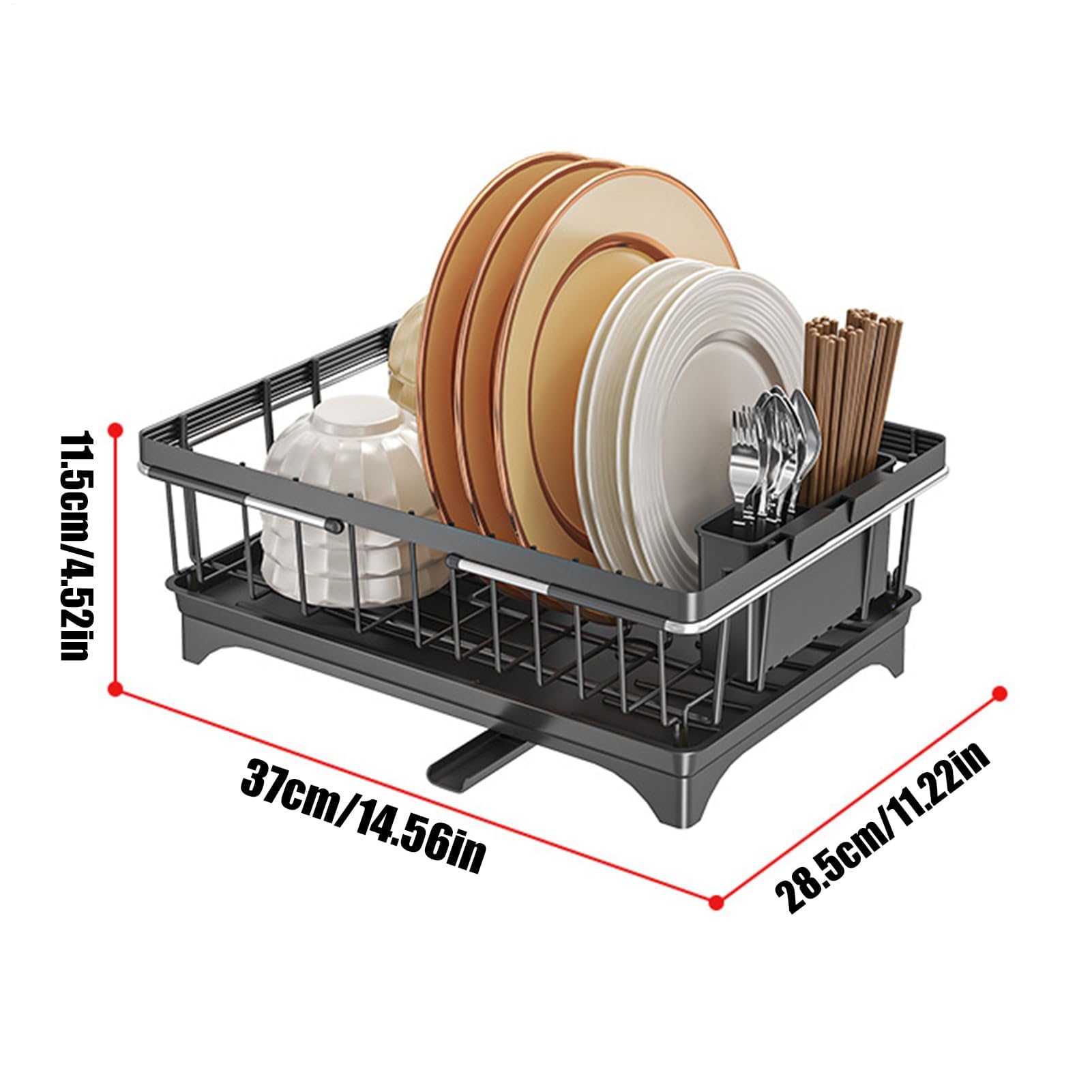 Escurreplatos expandible para fregadero, escurridor rápido para platos, cuencos, frutas, verduras, cubiertos, ideal para ahorrar espacio para apartamentos y casas pequeñas