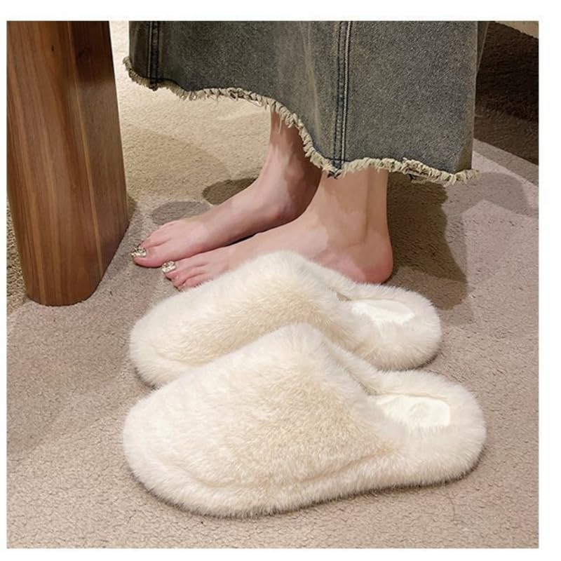 Women's Slippers - Soft Faux Fur Flats with Non-Slip Sole for Home & Casual Wear2