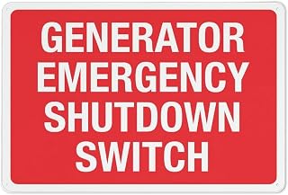 Generator Emergency Shutdown Switch Red Sign 8"x12", UV Ink Printed Aluminum Outdoor Sign, Durable Wall Decor for House Business Generator Area, Indoor Use