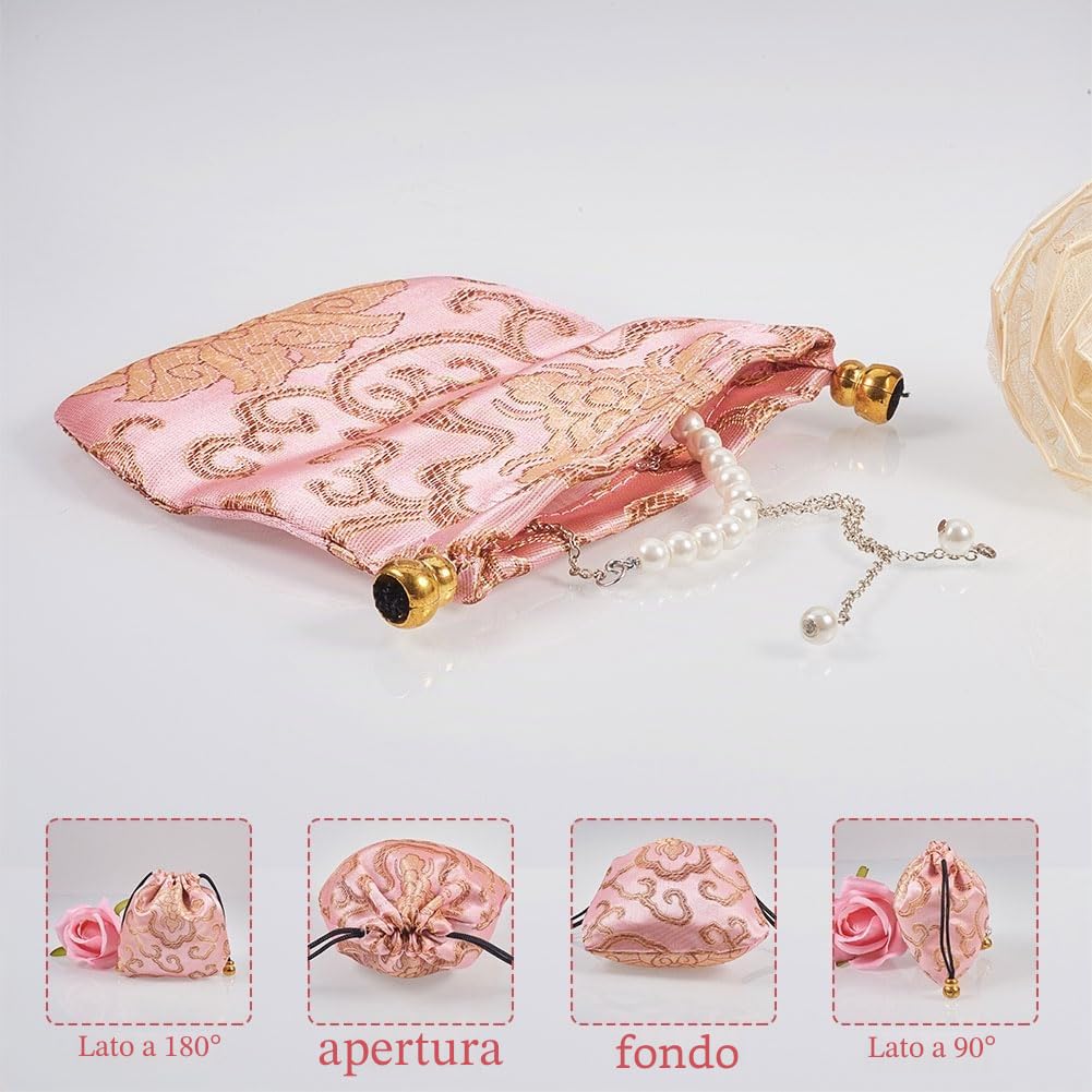 NBEADS Sacchetti 30 Pezzi in Seta, Sacchetti Regalo con Coulisse in 15 colori per Riporre Anelli per Bracciale per Collana, 10,5 x 11 cm