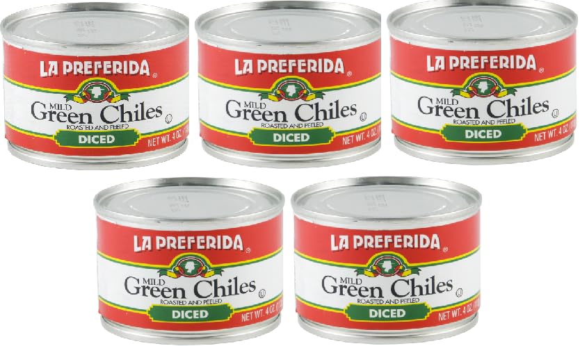 Roasted Peeled Mild Diced Green Chiles (Pack Of 5 Cans) 4 oz.