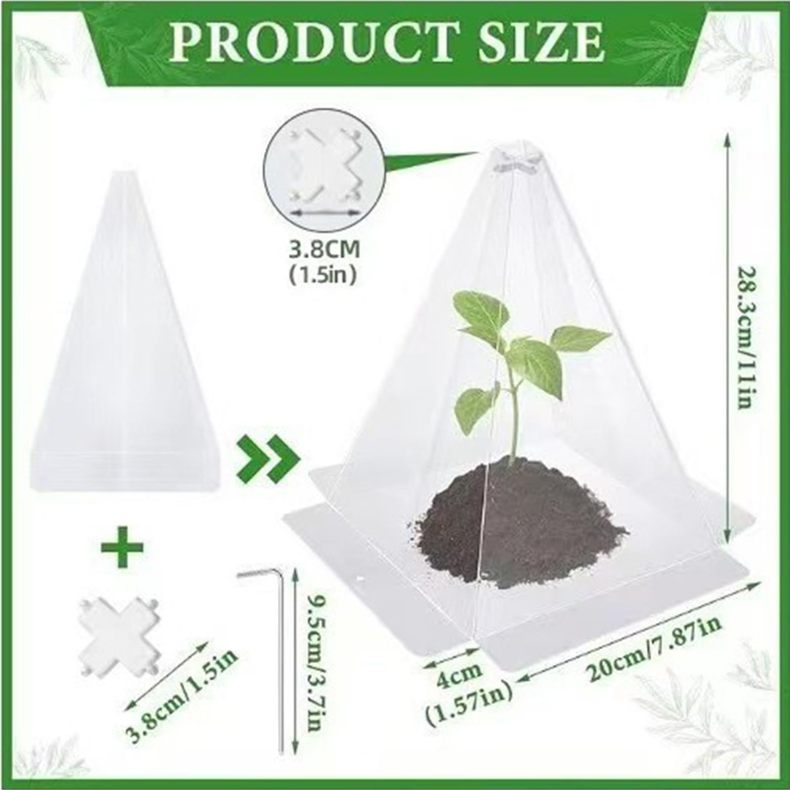 Greabuy Transparents - Protectores de plantas para plántulas, heladas solares, caracoles, pájaros, protección de invernaderos, cubiertas de invernadero, aumento del crecimiento, cubiertas de plantas