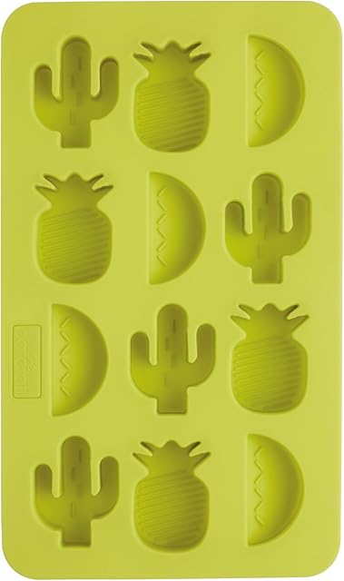 BarCraft Tropical Chic Novelty Silicone Ice Cube Tray, 22 x 13 cm (8.5" x 5") - Green