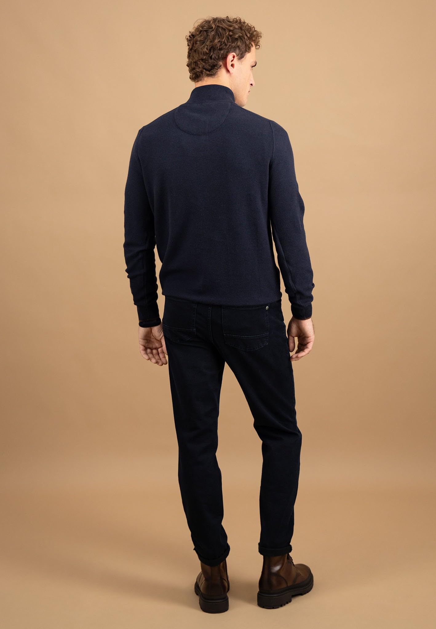 FYNCH-HATTON Jersey de algodón con botones y cuello alto