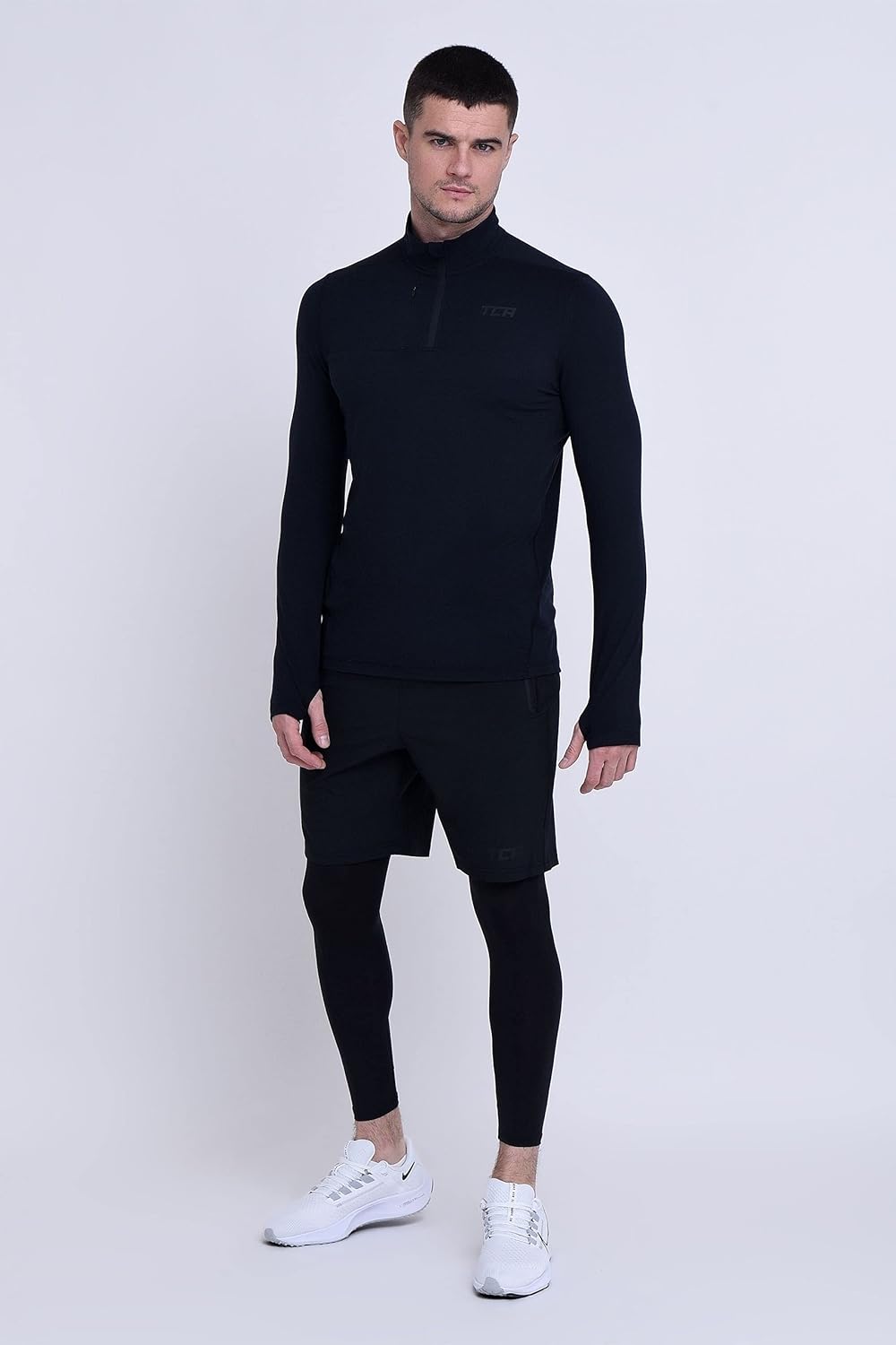TCA Men's Fusion Pro Quickdry Long Sleeve Half Zip Running Shirt – Athletic Workout Pullover with Pocket & Thumb Holes - Image 5