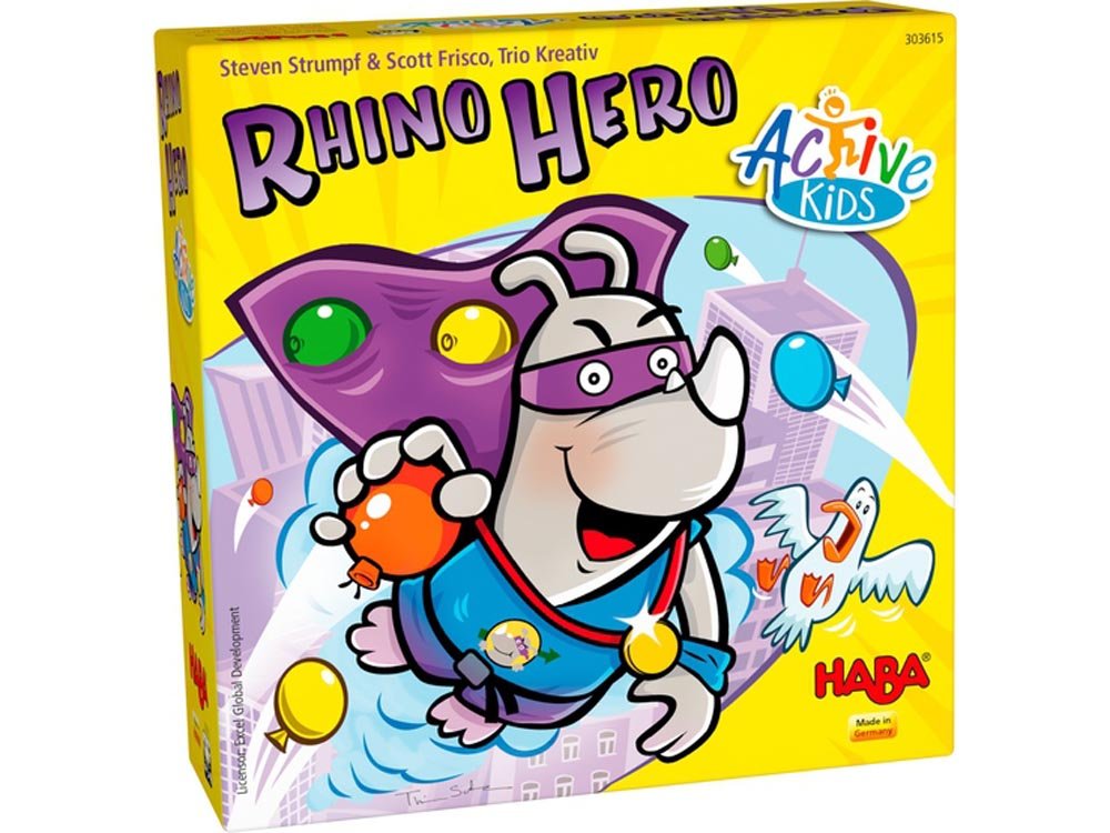Rhino Hero Active Kids - A "Get up and Move" Game for Children Ages 5+ (Made in Germany)