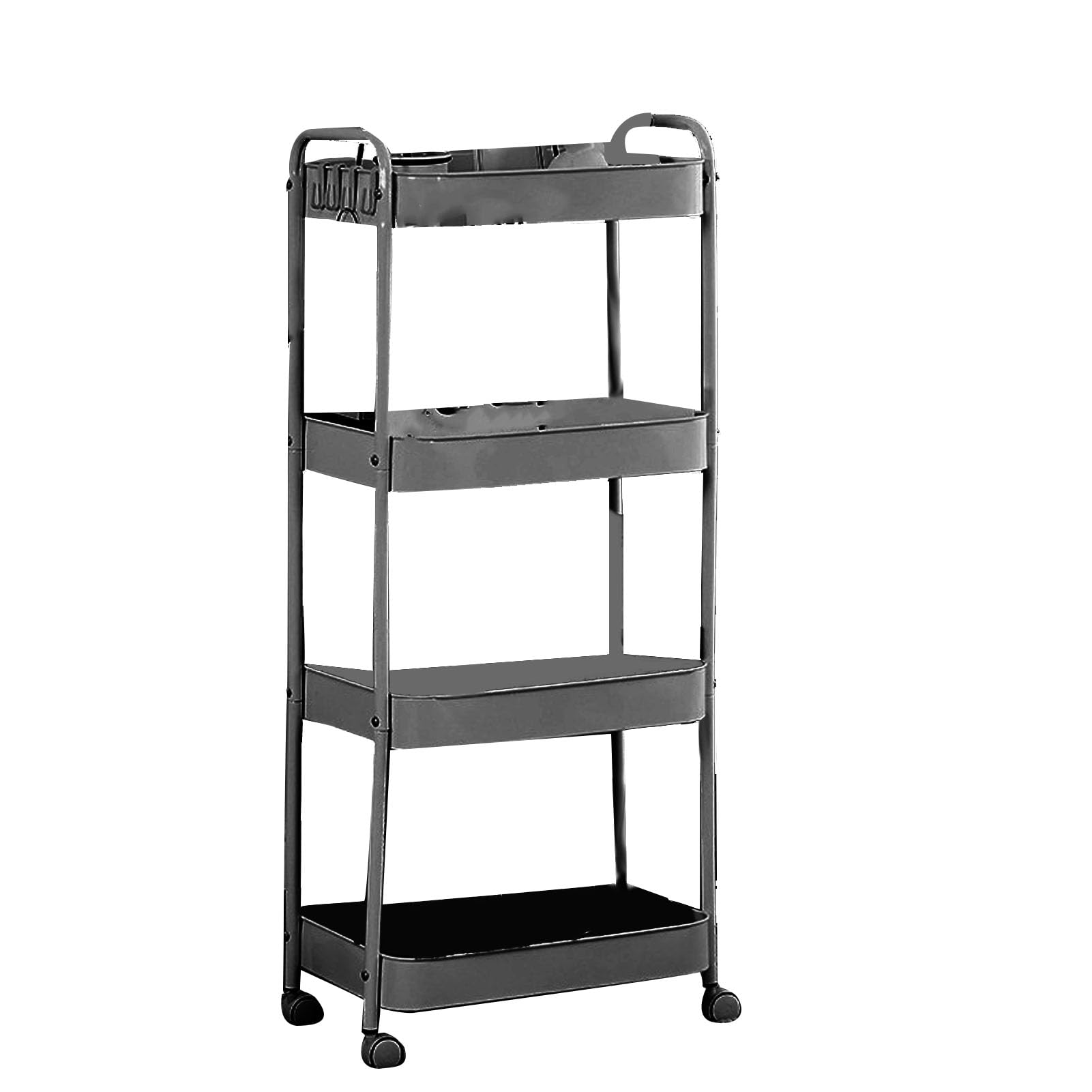 Yosoo Health Gear Carro Rodante Utilitario de 3 Niveles, Carro Organizador de Almacenamiento de Acero Al Carbono con Ruedas Giratorias, Almacenamiento Móvil de 3 Niveles para Cocina, Baño, Sala de