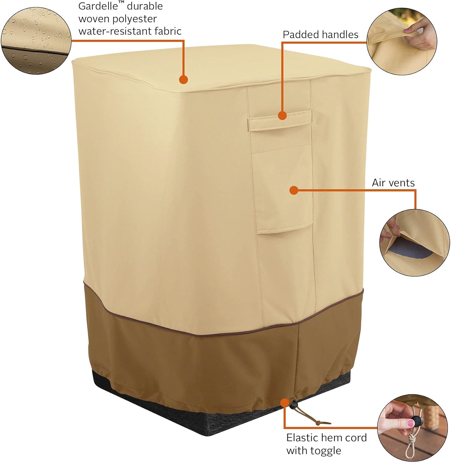 Classic Accessories Veranda Water-Resistant 21 Inch Outdoor Fire Column Cover, Patio Furniture Covers