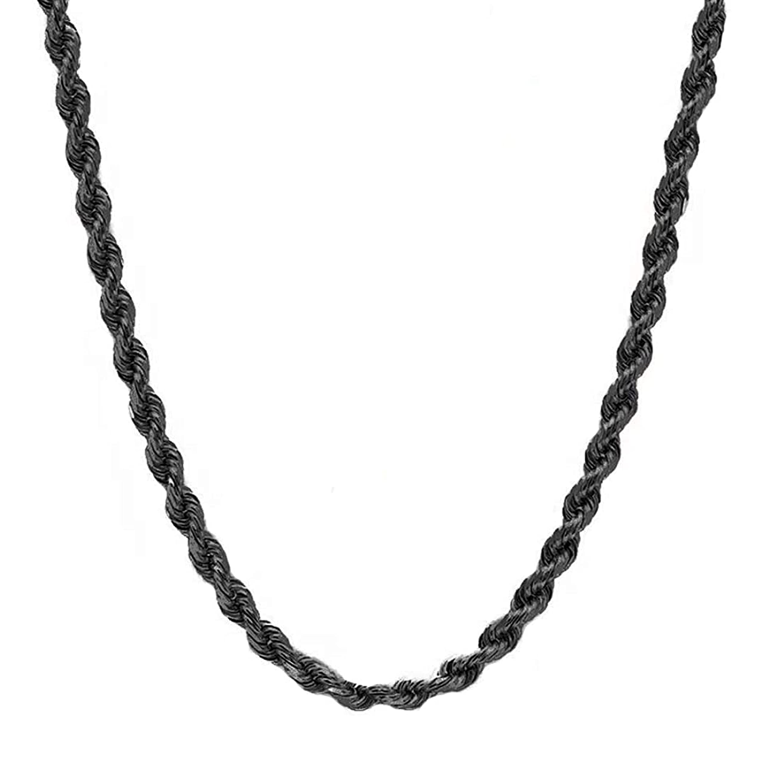 Fashion Frill Exclusive Black Silver Chain For Men Rope Design Brass Necklace Black Silver Chains For Men Boys Neck Chain Mens Jewellery Anniversary Gift For Husband 22 Inches (B0B696255X) Amazon Price History, Amazon Price Tracker
