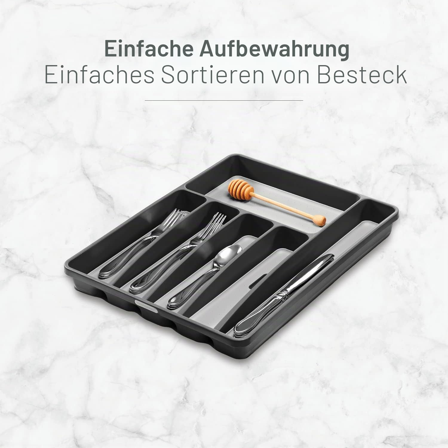 madesmart Besteckschubladeneinsatz, groß Küche, Haushalt & Wohnen