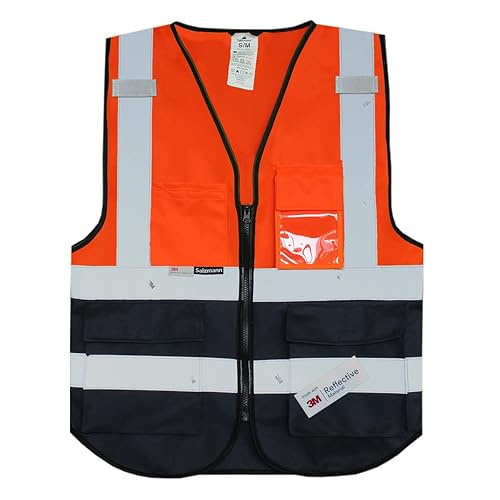 Salzmann Multi-Pocket Safety Vest - Reflective High Visibility Vest - Made with 3M Reflective Material