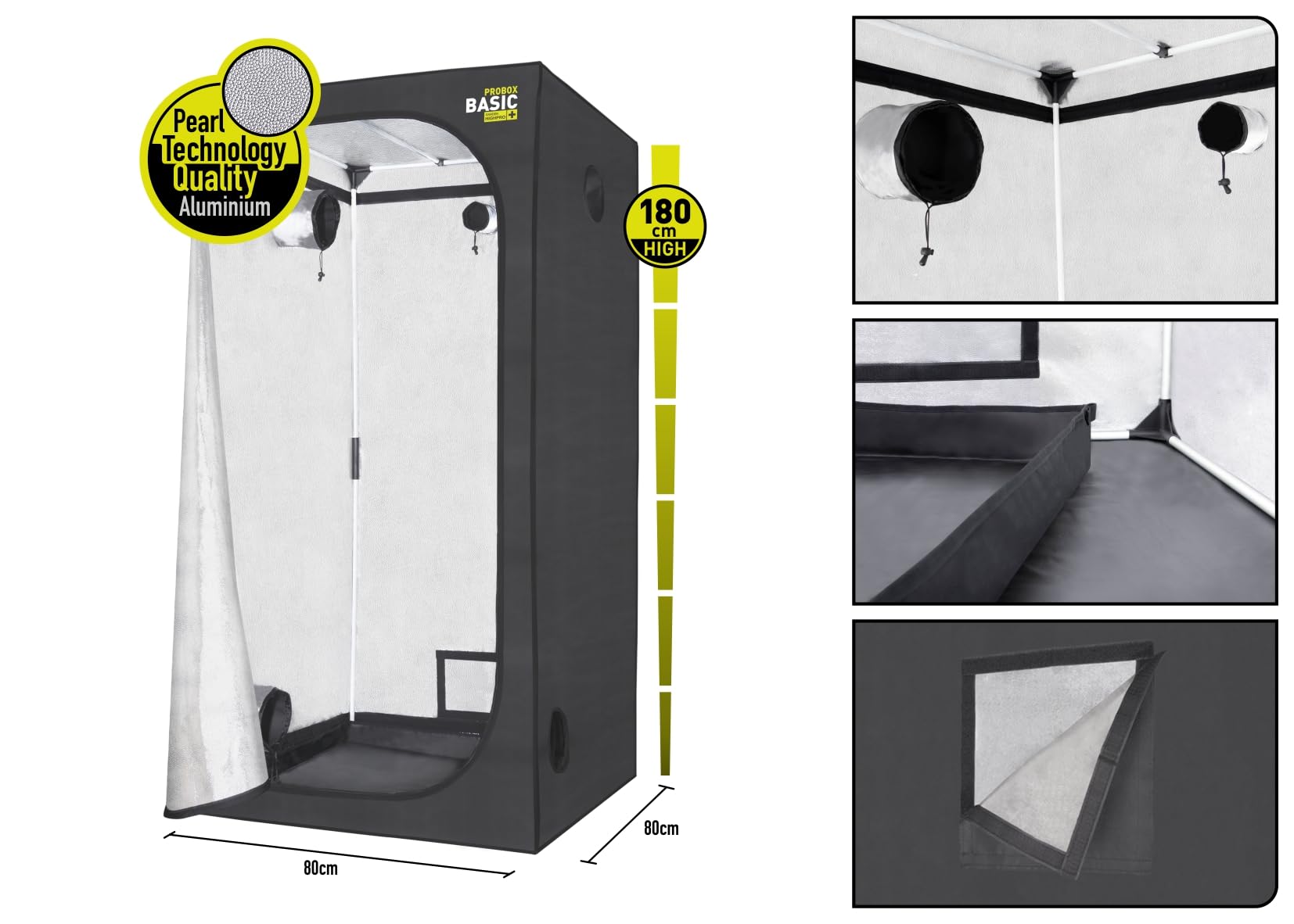 GARDEN HIGHPRO GROWKIT 80H | Grow Kit | Kit Cultivo | Armario Cultivo Indoor | Extractor 125mm | Filtro carbón | Ventilador 5W | Combiduct | Tijeras