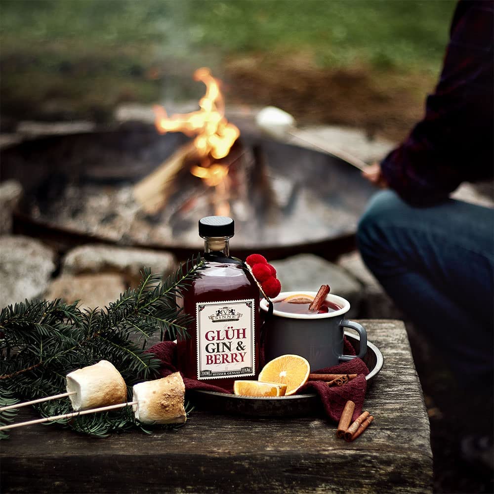 V-SINNE Glüh Gin & Berry - die Ginvolle Alternative zum Glühwein - Himbeeren, Gin & feine Wintergewürze - 700 Ml