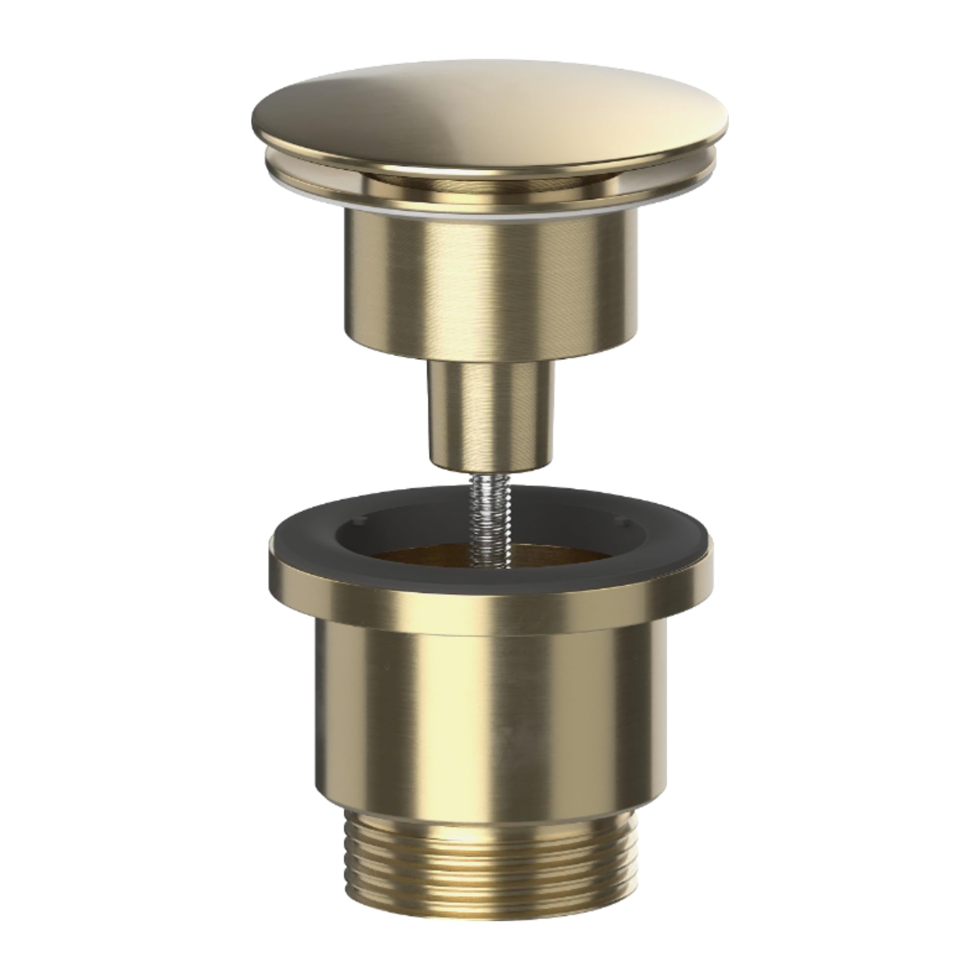 Brushed Brass Basin Waste, Click Clack, Slotted and Unslotted - PlumbEZ