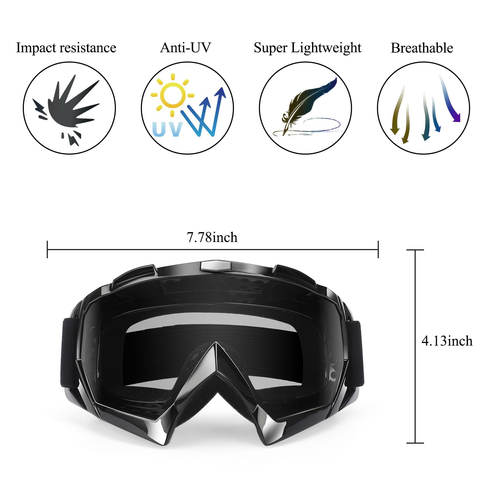Gafas de motocross anti niebla UV ATV Riding Off Road Motocross