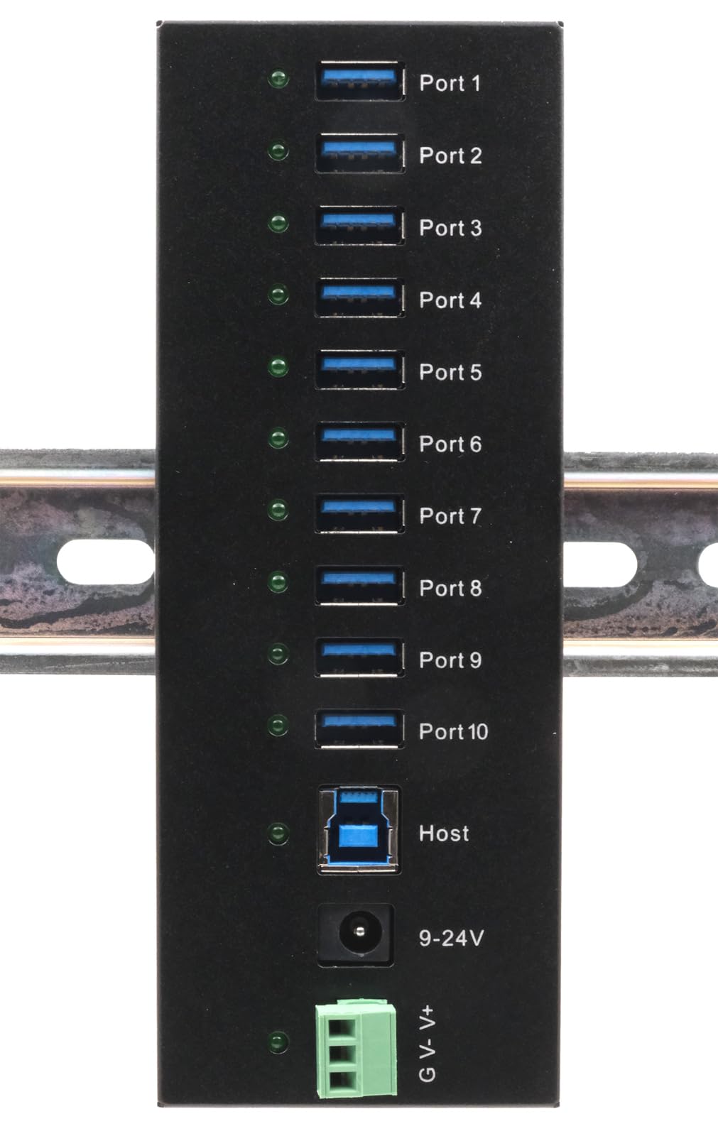 EX-11230HMS 10 Port USB 3.2 Gen 1 HUB Din-Rail Kit und Wand VIA VL811+ Chipset