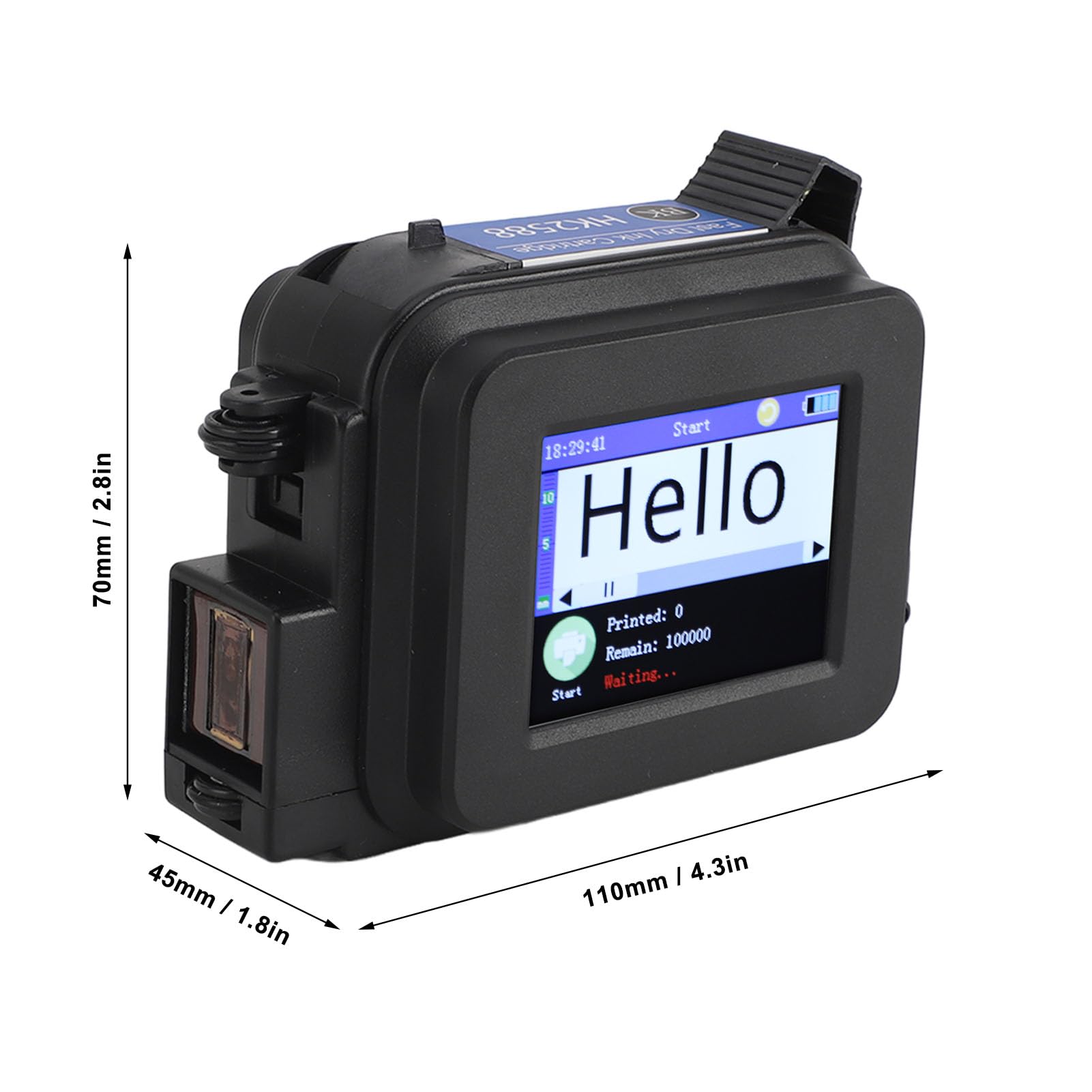 Fabater Imprimante à Jet d'encre Portative, Mini Imprimante Portable avec Cartouche à Séchage Rapide, Machine de Codage de Poche pour Date et Code-Barres