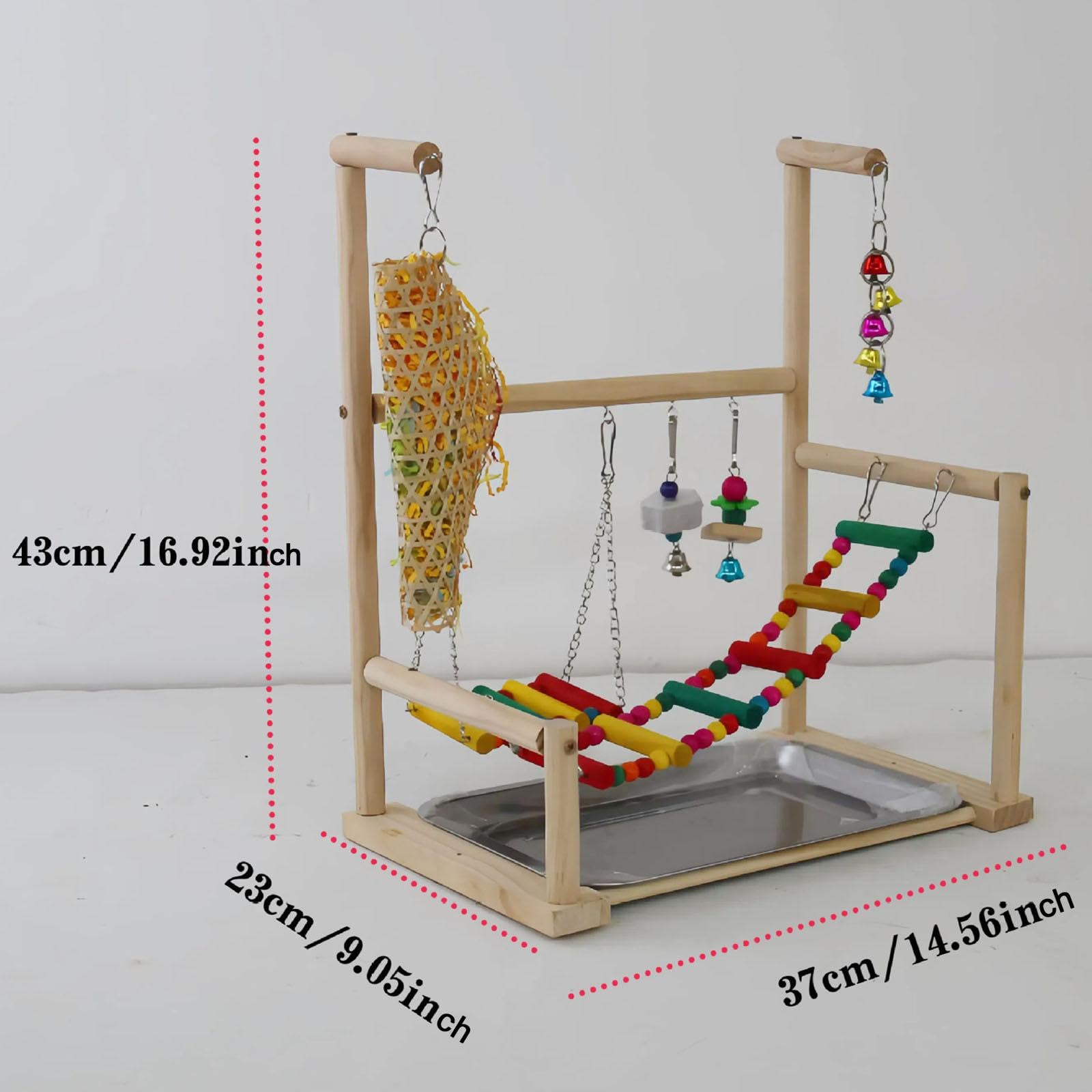 Parque de Juegos para Pájaros, Pájaros, Accesorios para Jaulas de Pájaros, Soporte de Juego para Loros, Percha de Madera para Periquitos, Pinzones