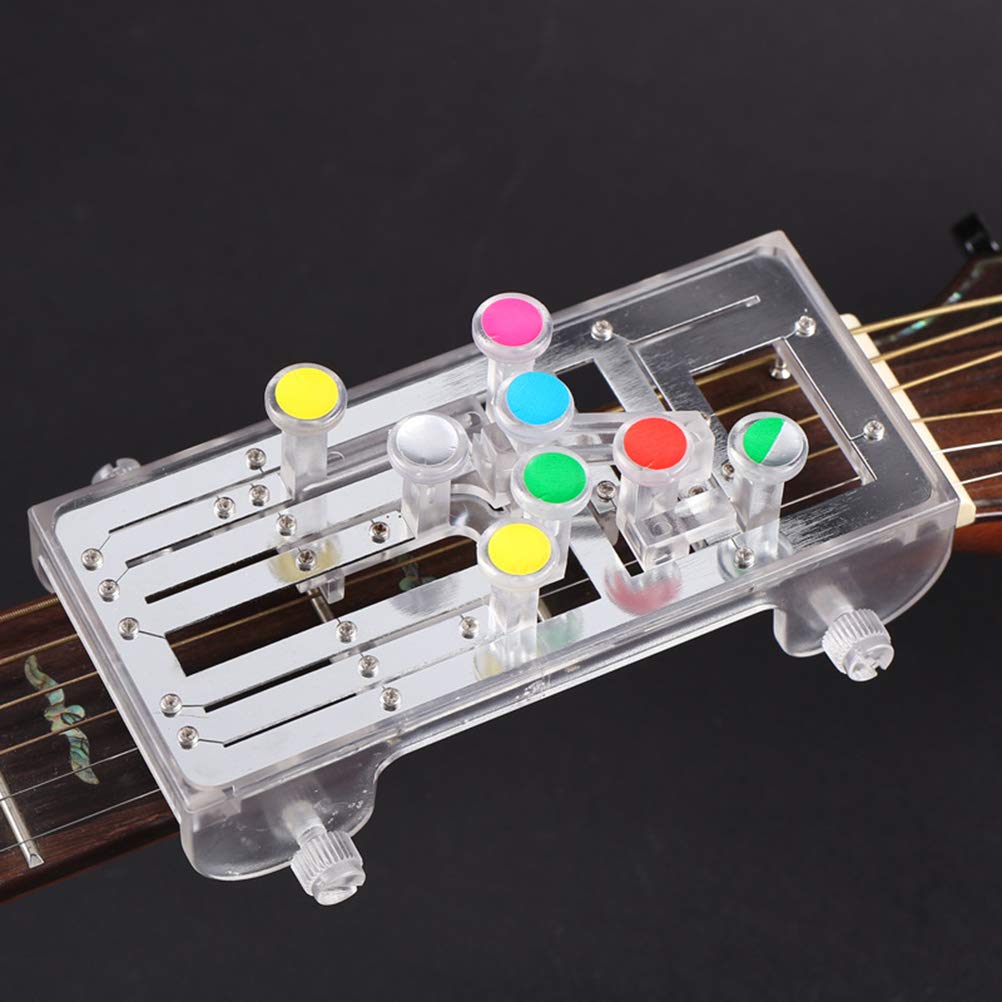 Strumento per la pratica di corde per chitarra, con tasto, assistente per chitarra per principianti, strumento per la pratica degli accordi, comodo 6 accordi universali