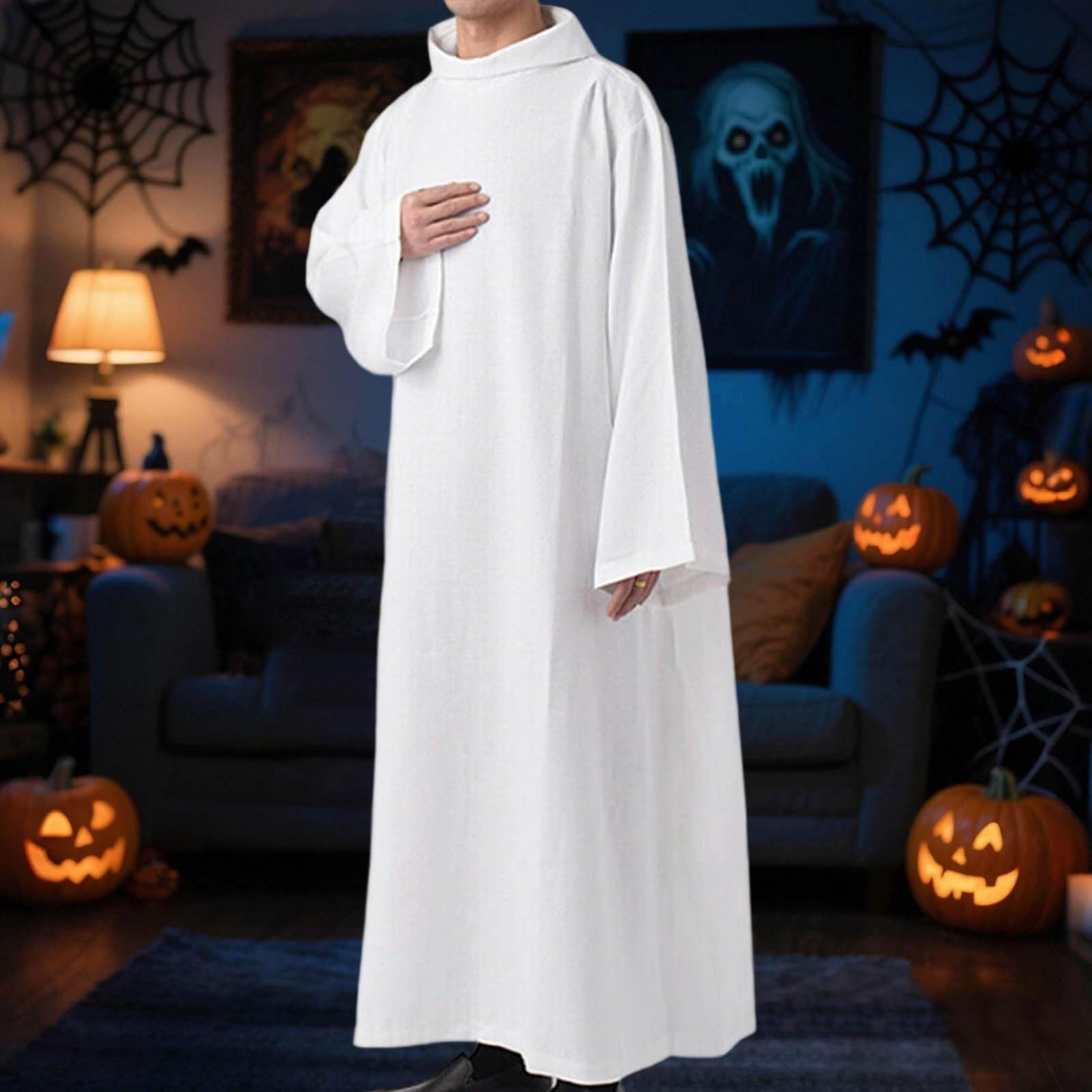 Vestidura de Pastor Túnica Blanca Sacerdotes Católicos Iglesia Ropa Clérigos Oriente Medio Larga