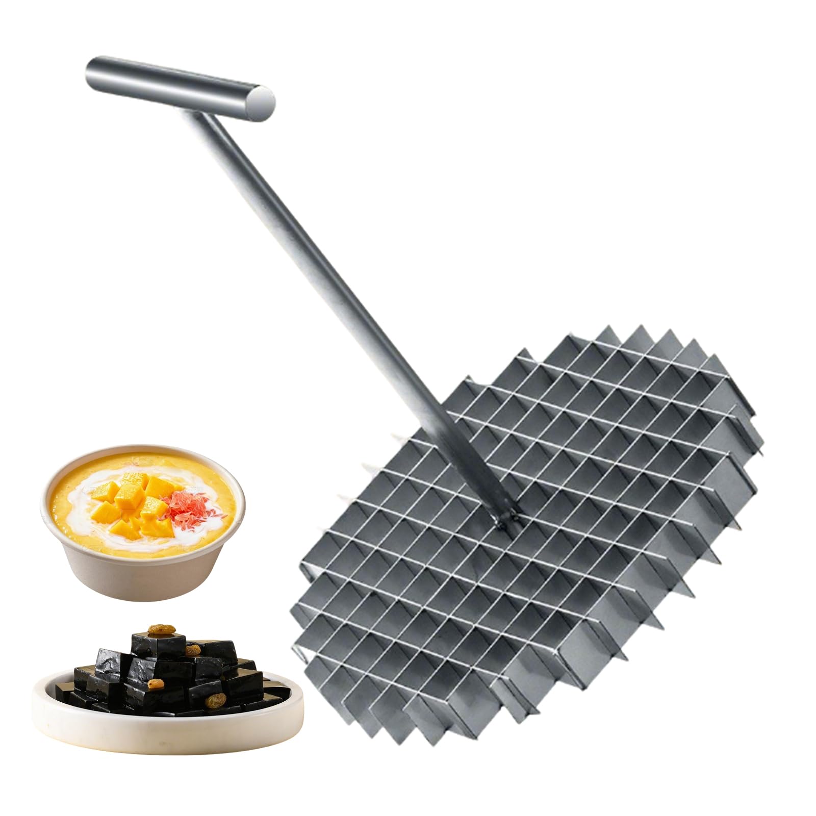 Geleeschneider aus Edelstahl, schnelles Würfelwerkzeug für Pudding, Käse, DIY-Desserts, 2,5 x 2,5 cm Gitter für einfaches Schneiden, perfekt für Milchtee und mehr