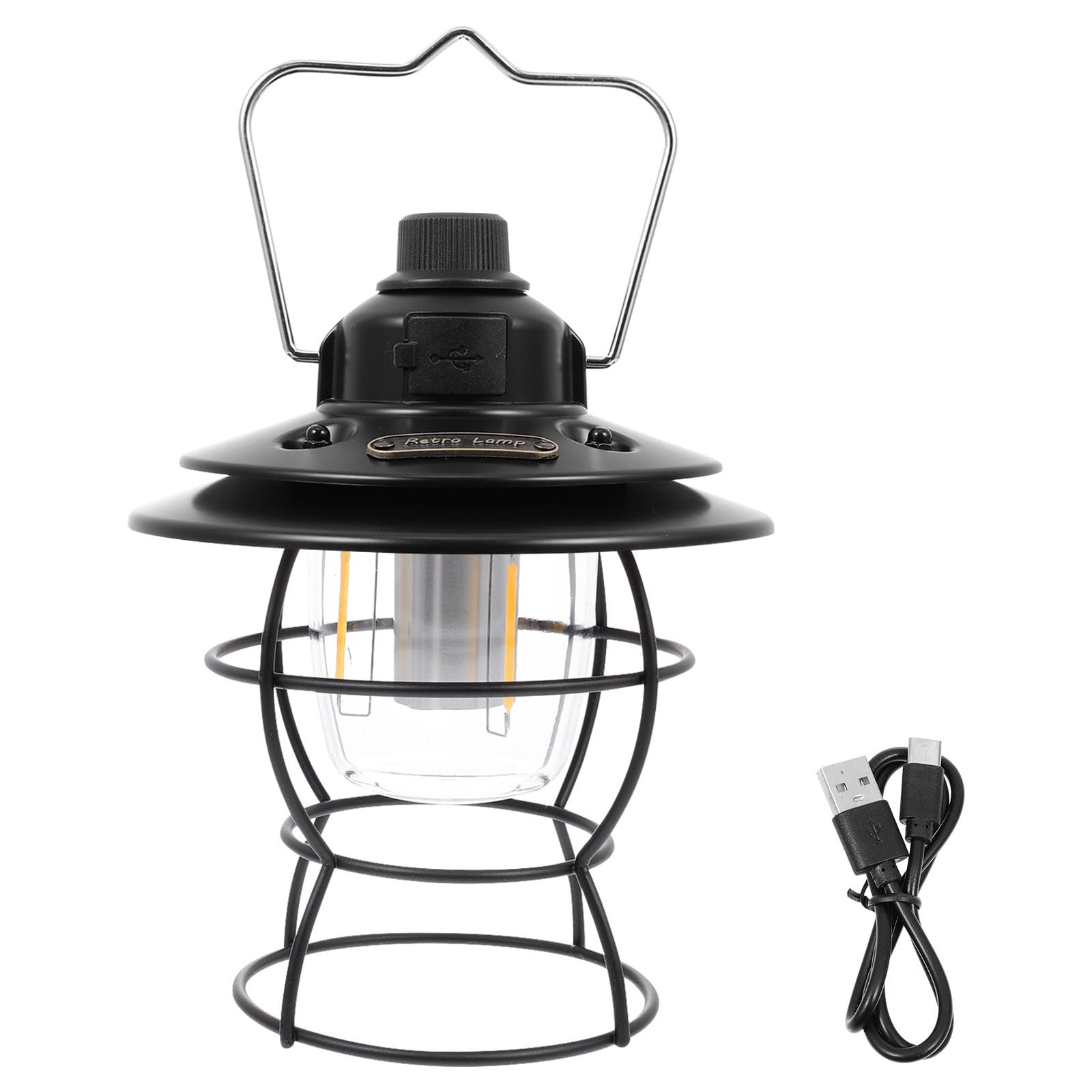 Lampada da Campeggio Multifunzione Portatile LED per Emergenze | Uso Esterno e Viaggi, Struttura in Lega Nera, Luce Sufficiente, Basso Consumo, Facile da Usare