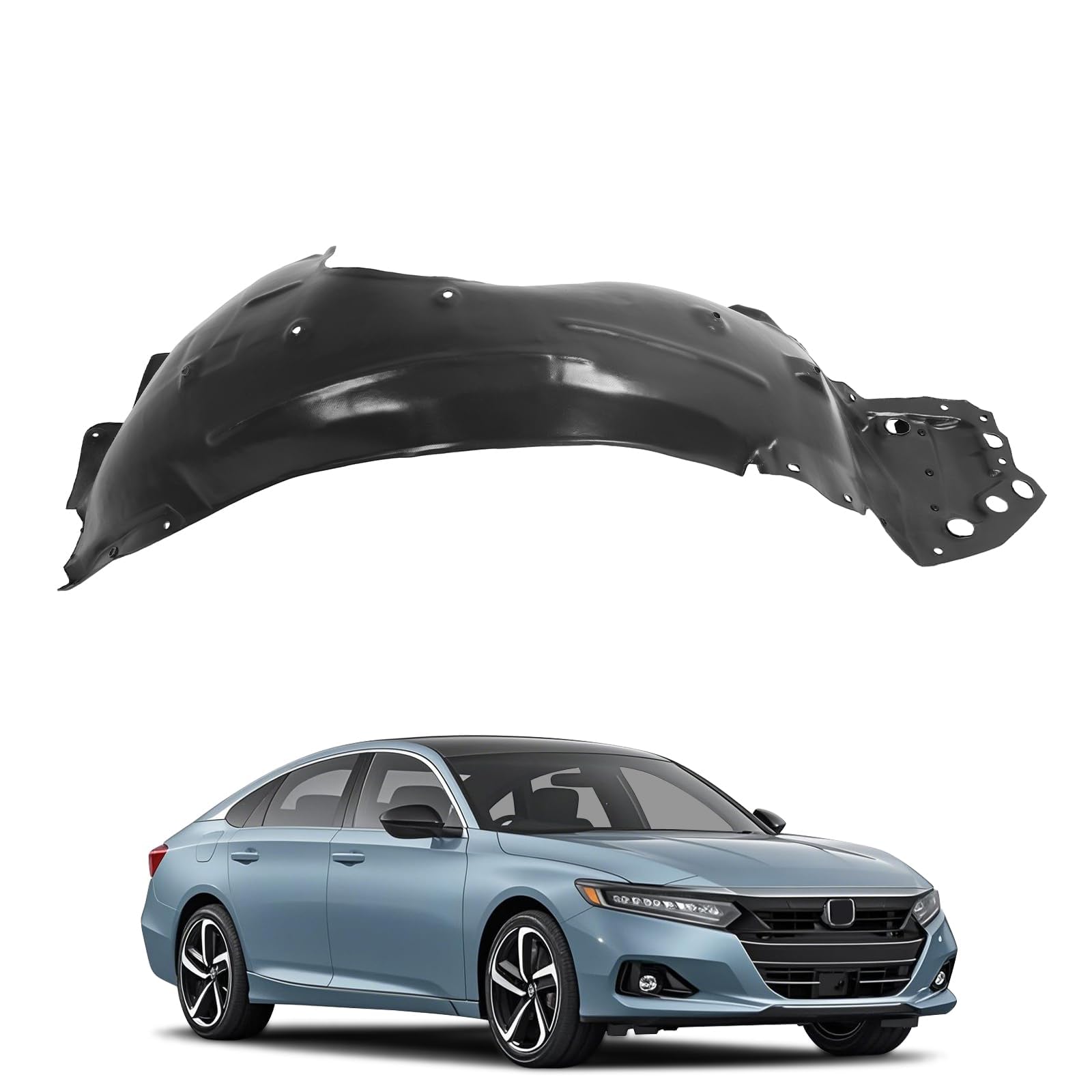 ECOTRIC Front Right Fender Liner Compatible with 2018-2022 Honda Accord Sedan Replace for 74100TVAA00 HO1249180 Inner Wheel Liner Splash Passenger