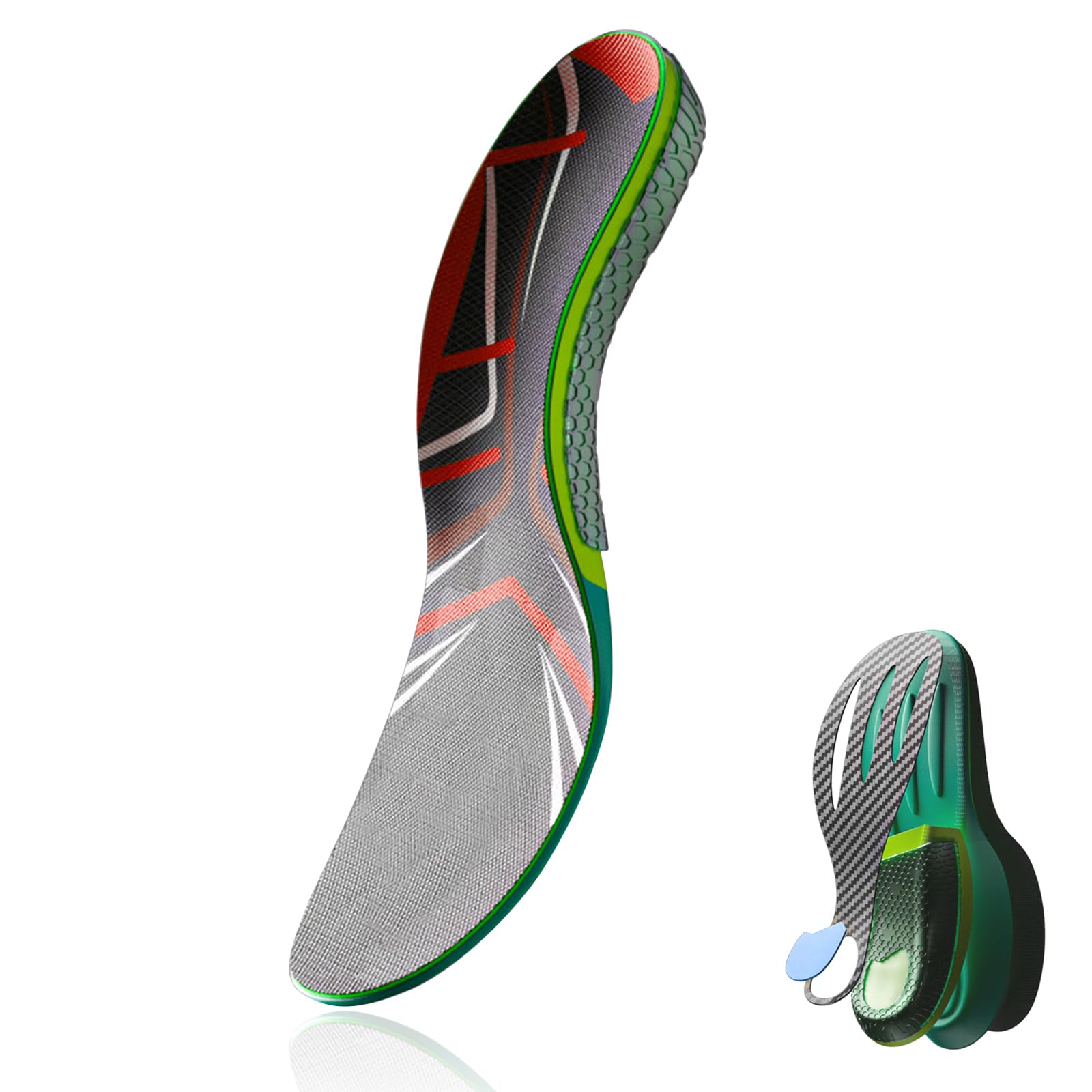 Plantilla de Fibra de Carbono, plantilla deportiva profesional con alta resiliencia y absorción de impactos - Soporte de arco para correr, entrenamiento intensivo y actividades deportivas
