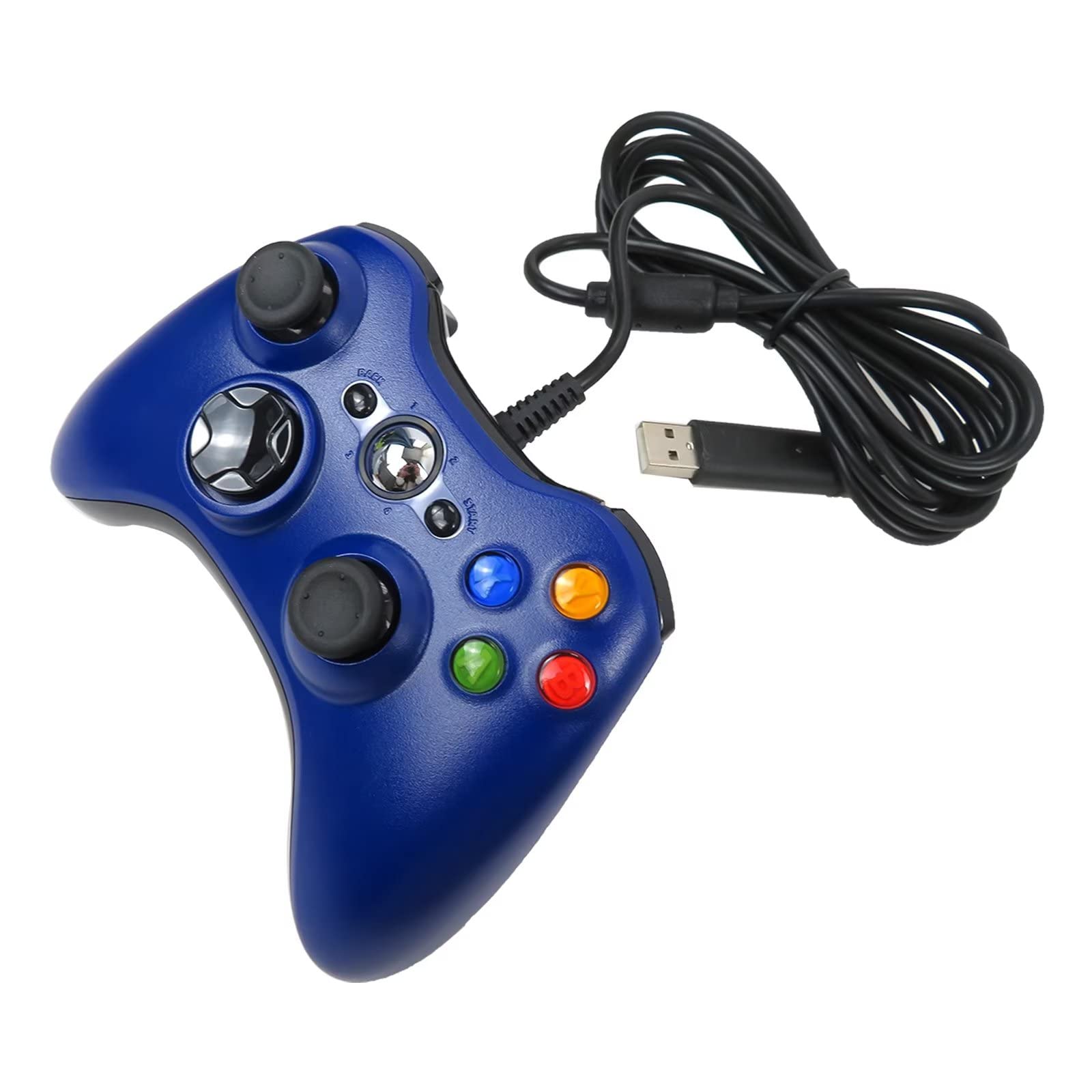 Xspeedonline USB Wired Gamepad Controller for PC/Xbox360, Joystick Controller Supports Full 360° Range of Motion with High Accuracy Joysticks (Blue)